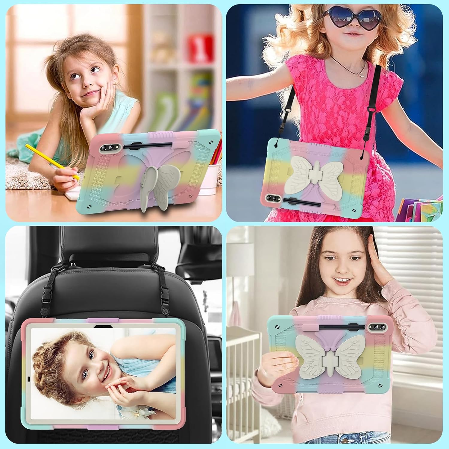 HOGENL Funda para Samsung Galaxy Tab S9+ Plus de 12.4 pulgadas con soporte para bolígrafo S, Galaxy Tab S9+ 2023 lanzado con soporte de mariposa,
