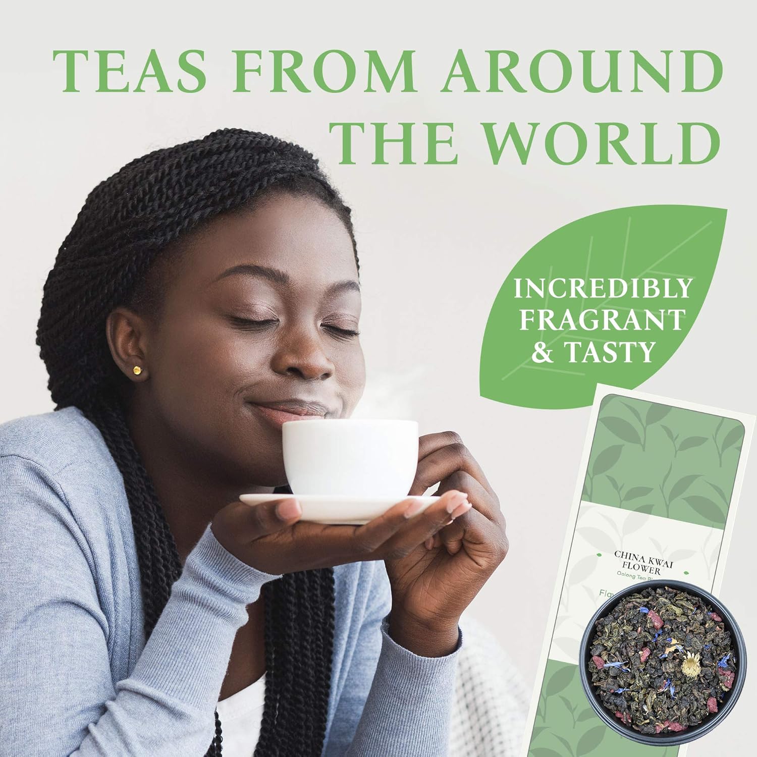 Prime Tea – Juego de muestras de té Oolong – Caja de té de frutas variada con hierbas, frutas y especias, mezclas de té de hojas sueltas, mezclas de