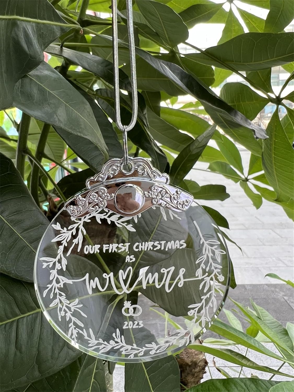 Adornos de Navidad, regalos de boda, regalos de despedida de soltera, adorno de boda 2023, regalos de compromiso para parejas recién comprometidas,