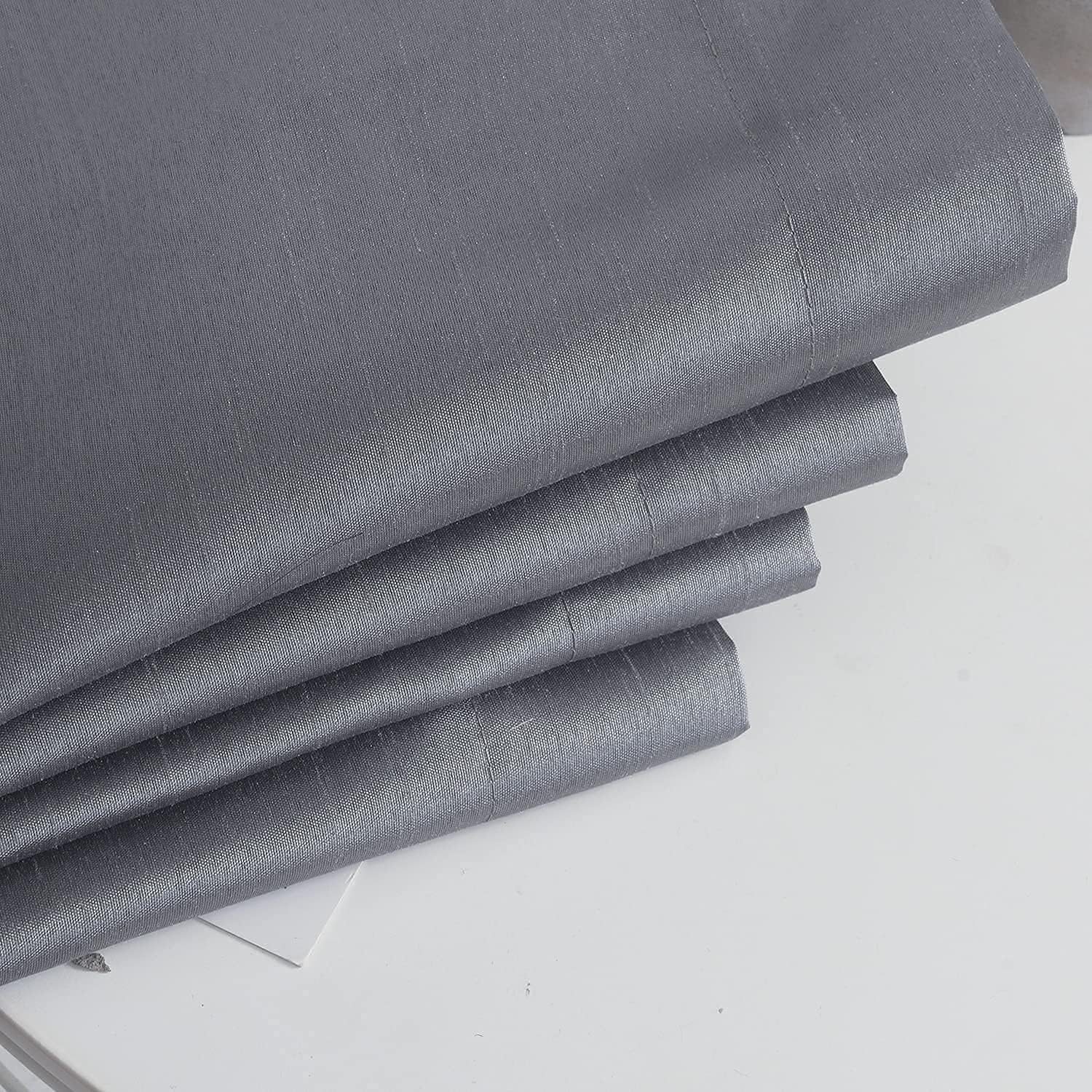 GYROHOME Cortinas opacas de seda sintética para oscurecer la habitación (forro beige) Cortinas lisas para tratamiento de ventanas para dormitorio,