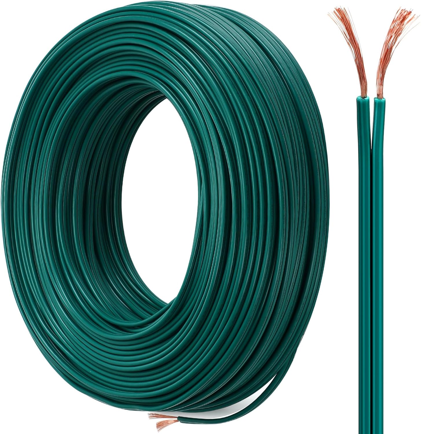 Handepo Cable eléctrico de Navidad SPT-2 de 328 pies, salida de iluminación de Navidad, cable en blanco a granel de grado comercial, extensión de 18