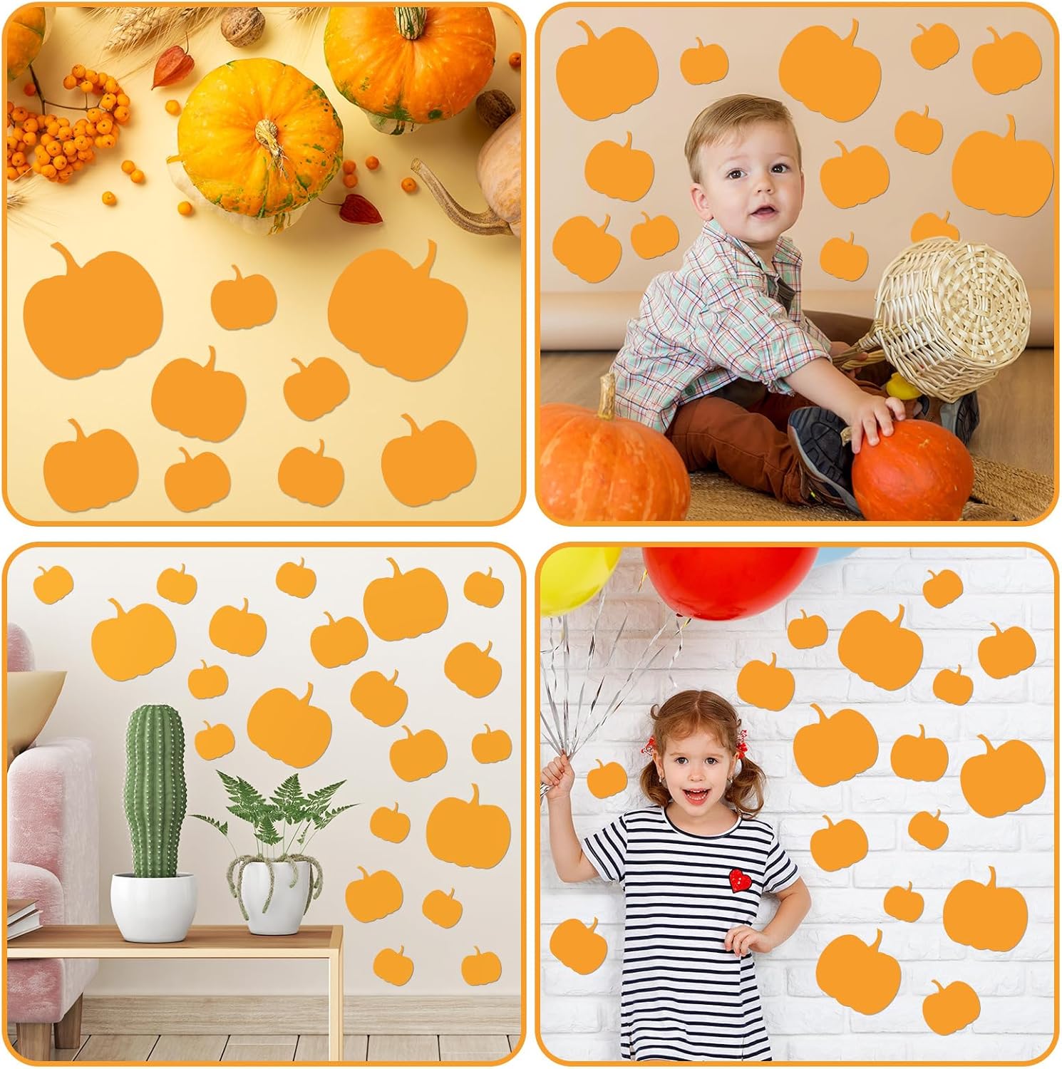 Zonon 90 piezas de recortes de calabaza para aula, decoración de tablón de anuncios para oficina, aula, fiesta, tablón de anuncios, pizarra de