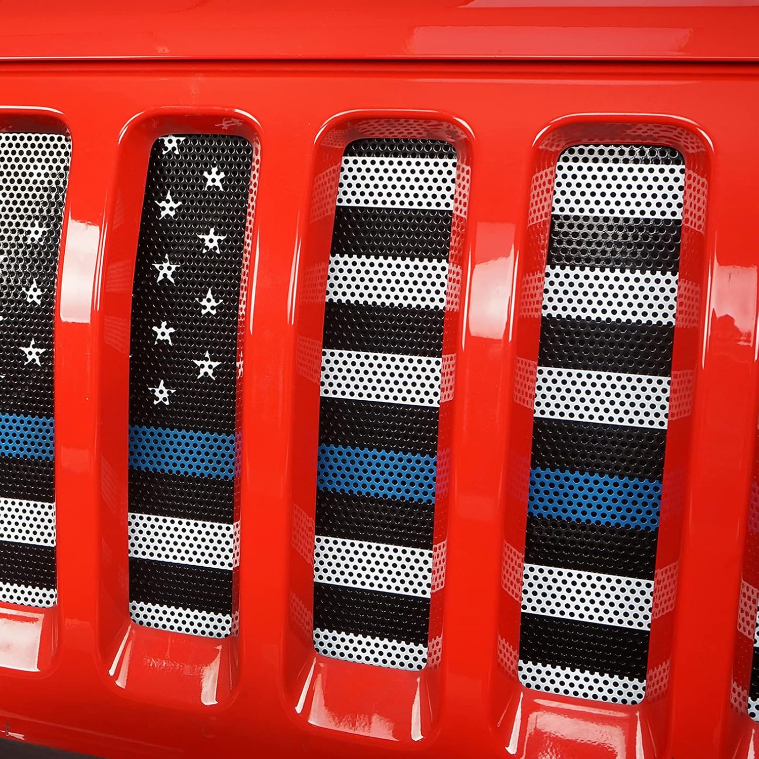 Hooke Road Gladiator JTWrangler JL Flag Grill Rejilla frontal deflector de pantalla compatible con Jeep Wrangler JL y Gladiator JT 2018-2024