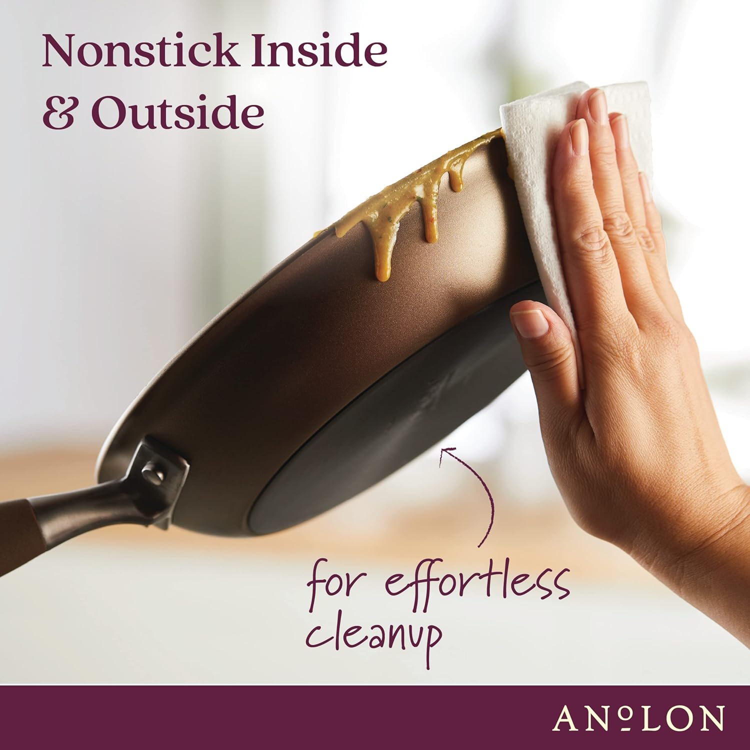 Anolon Advanced Home – Sartén antiadherente anodizada dura (10.25 pulgadas, bronce)