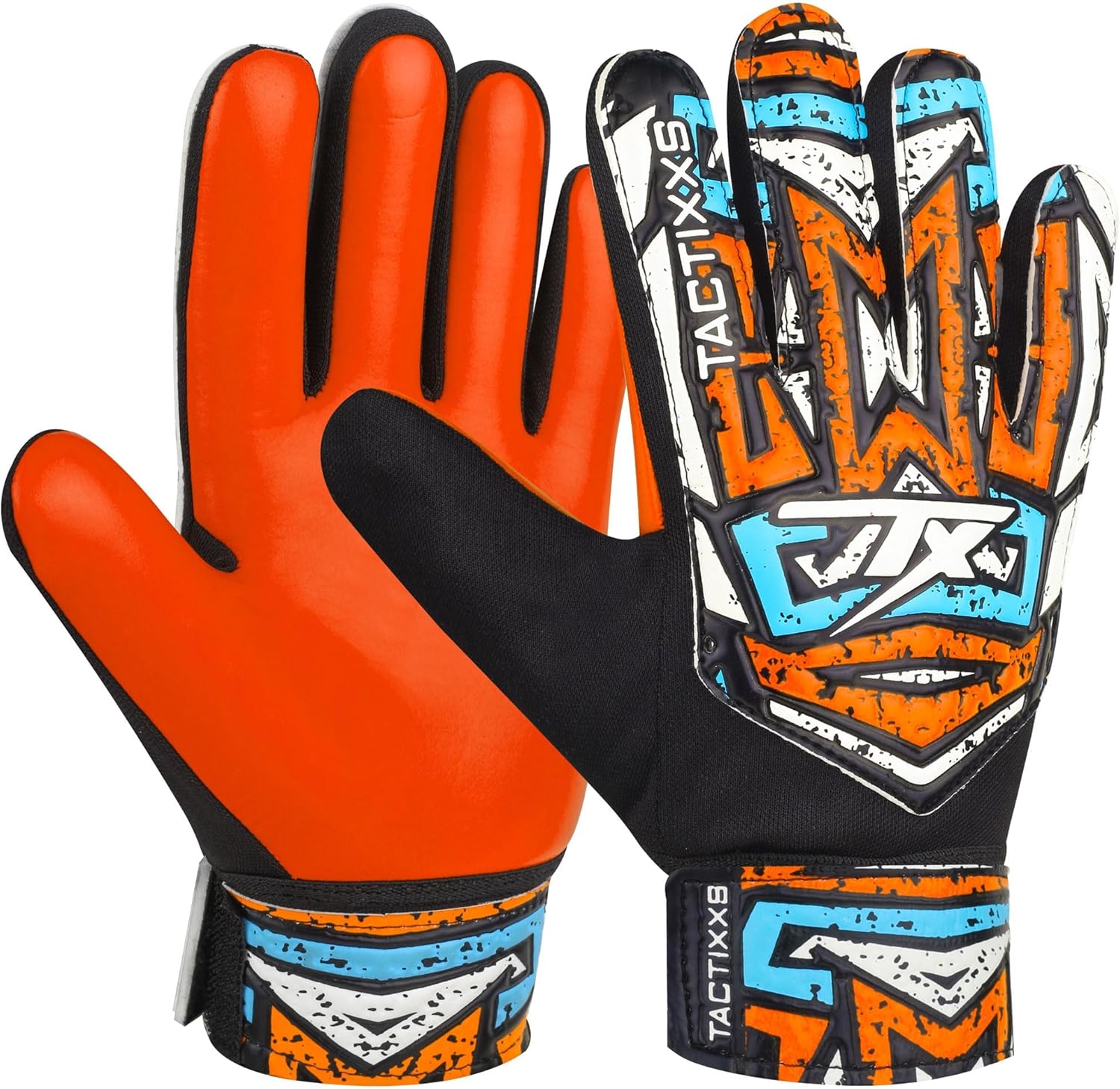 TACTIXXS Guantes de portero de fútbol para niños y jóvenes, guantes de portero de fútbol Funky antideslizantes de 0.157 in de látex con agarre fuerte