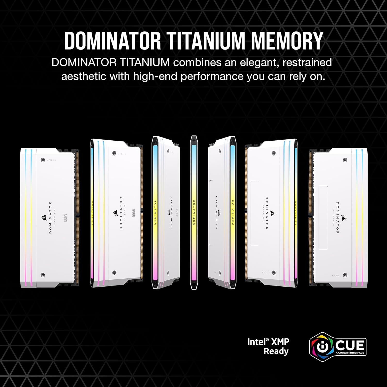 CORSAIR Dominator Titanium RGB DDR5 RAM 32 GB (2 x 16 GB) DDR5 6400 MHz CL32 Intel XMP iCUE Memoria de computadora compatible – Blanco