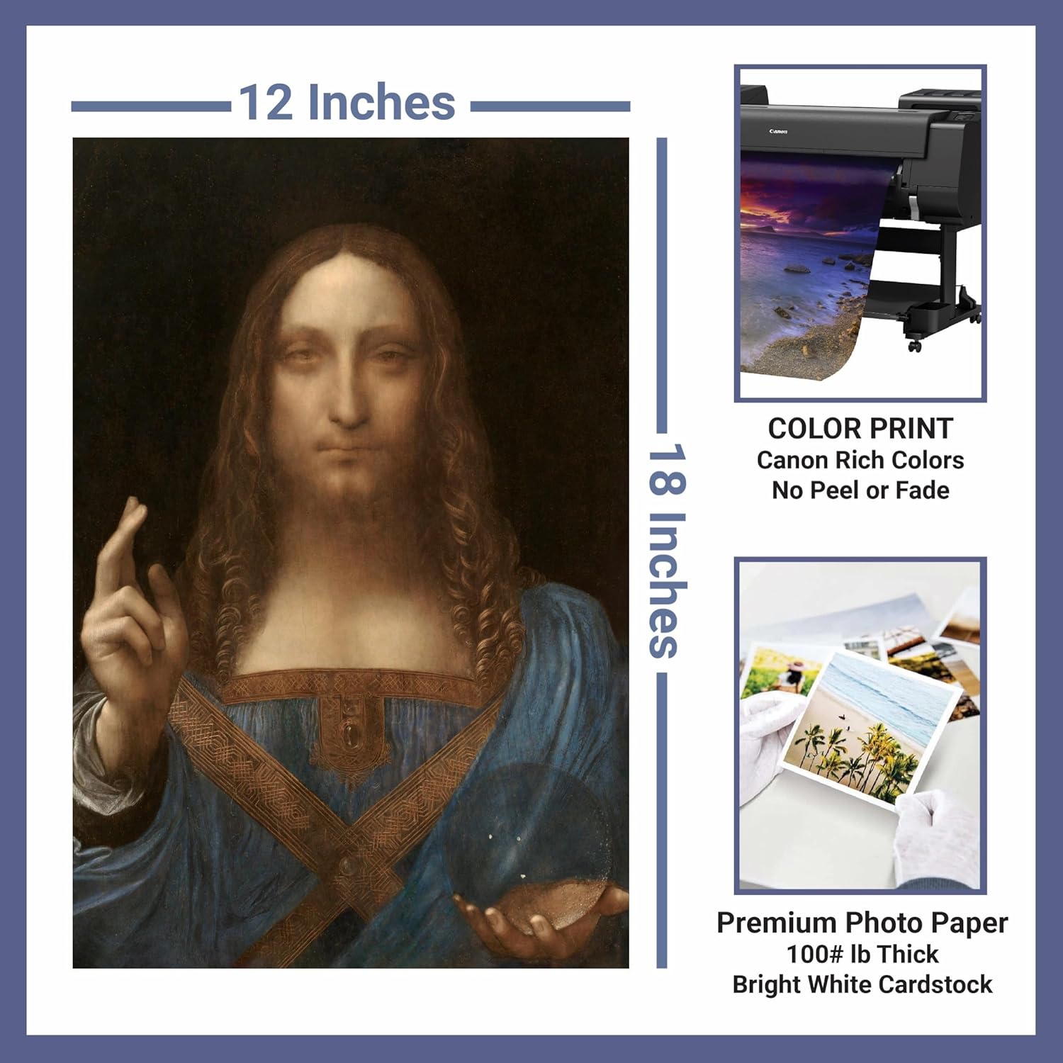 Retrato de la cabaña perdida de Cristo en Salvator Mundi por Leonardo Da Vinci  Impresión sin marco  Reproducción de pinturas de obras de arte finas