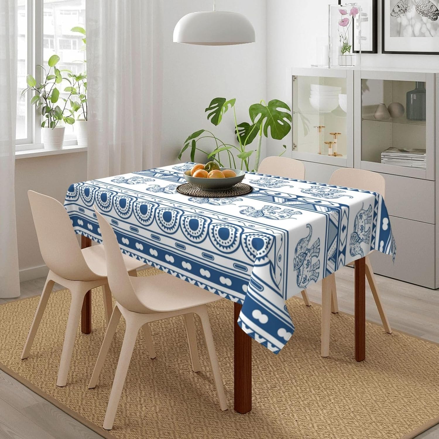 Mantel rectangular bohemio impermeable para mesa de pícnic, 54 x 72 pulgadas, lavable, de poliéster, para fiestas, cumpleaños, bodas, vacaciones,