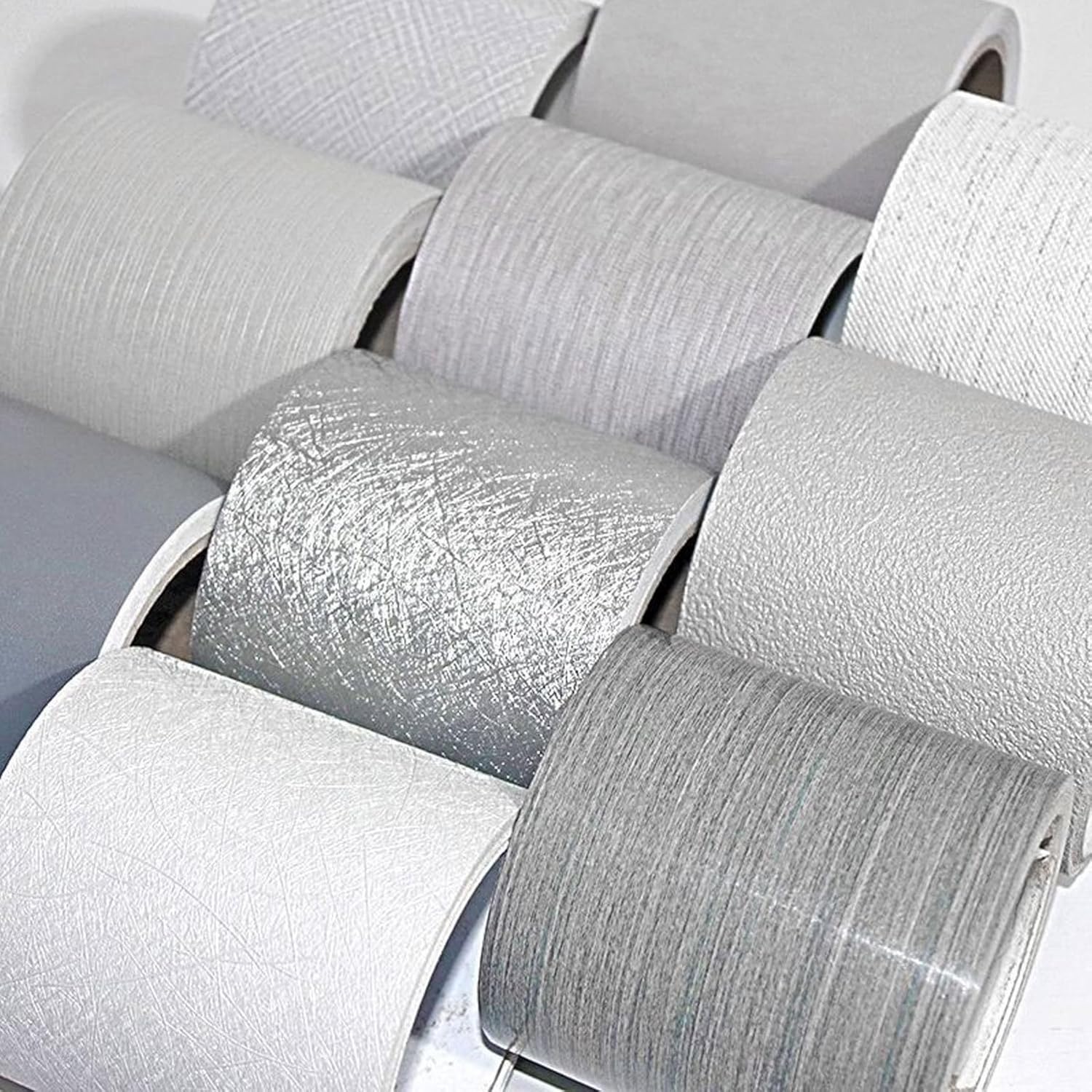 Papel tapiz autoadhesivo para despegar y pegar, borde decorativo para el hogar, techo, para baño, sala de estar, cocina, gris, grueso, 1 5.1 x 196.9