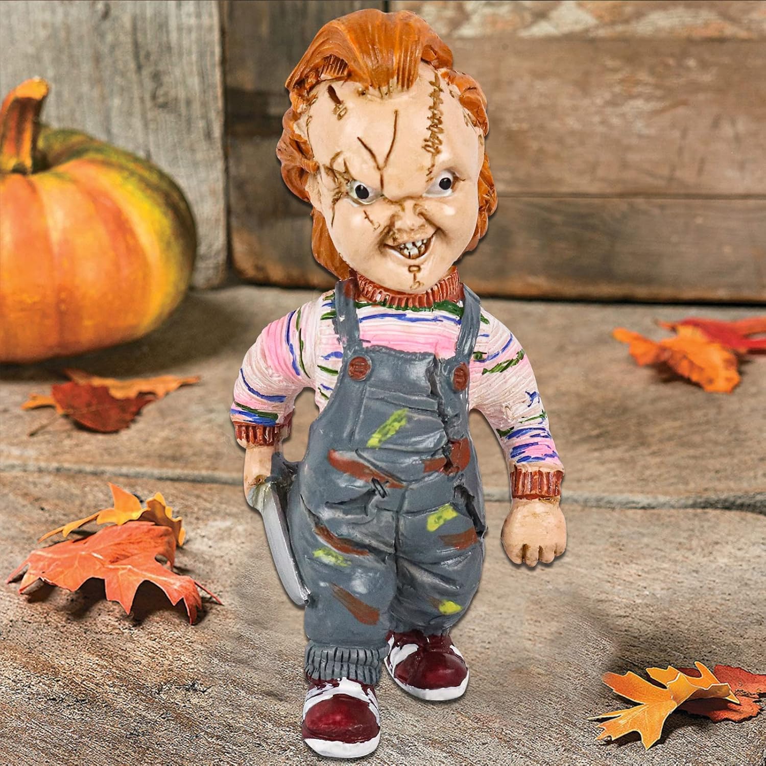 Decoración de gnomos de jardín de película de terror, estatua de Michael Myers, figuras de gnomos de terror para exteriores, Freddy Jason Scream