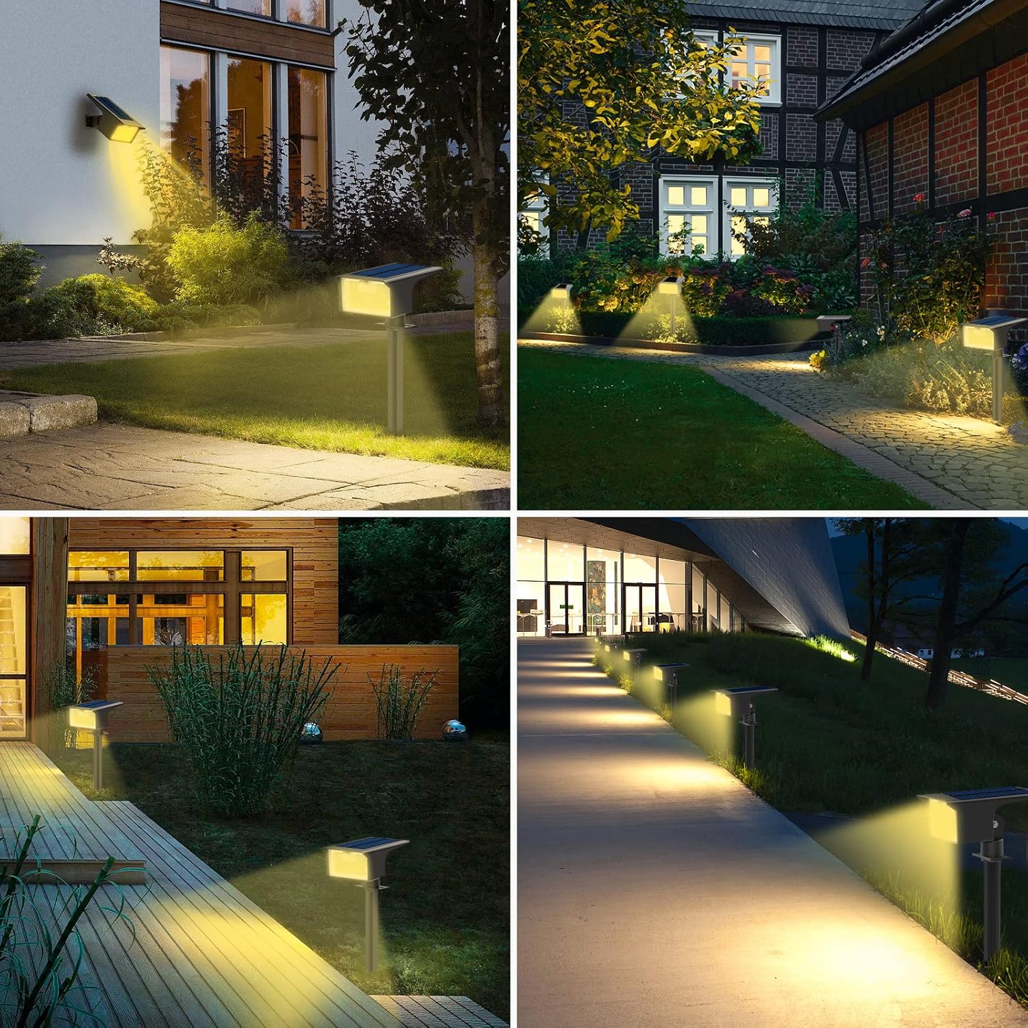 nipify Focos solares con sensor de movimiento para exteriores, 6 unidades62 LED3 modos de sensor de movimiento, luces para exteriores, focos solares