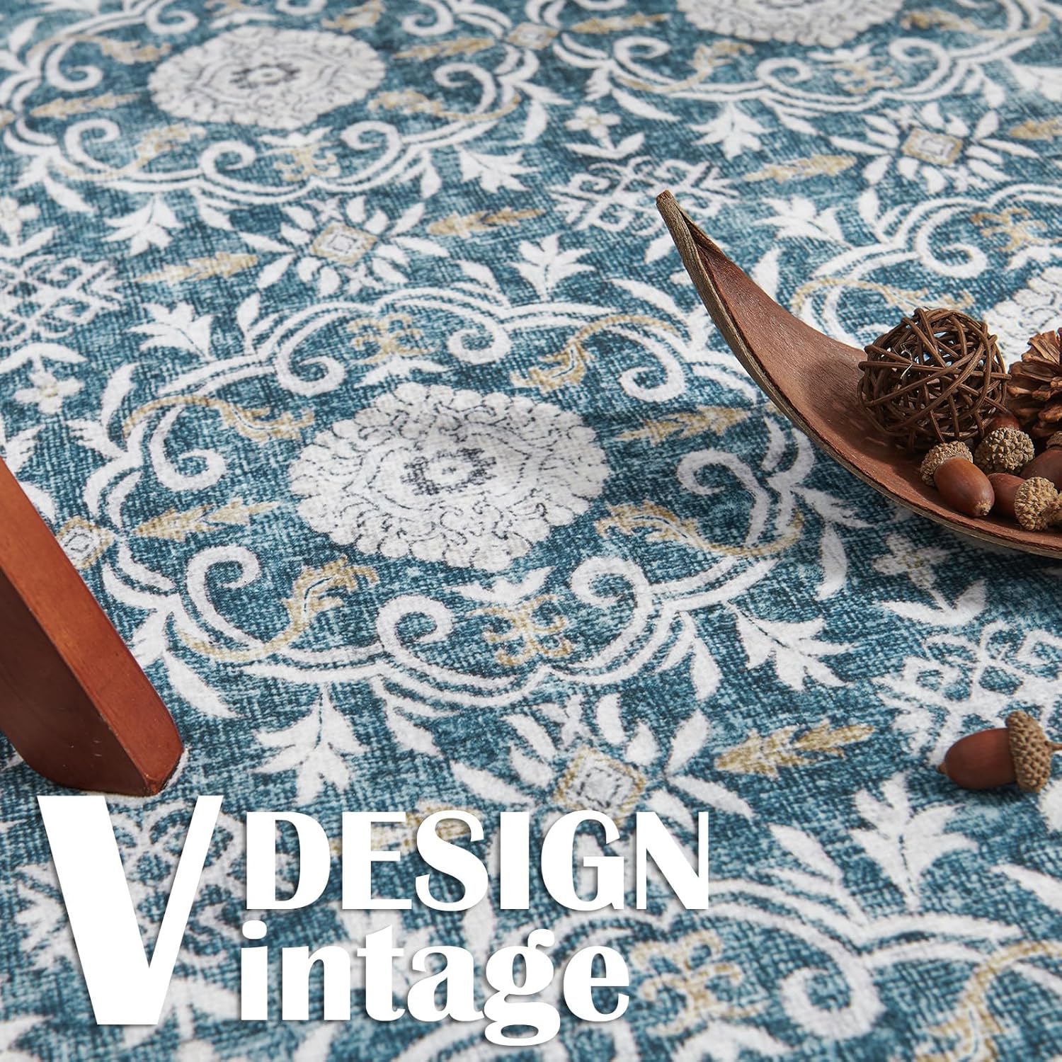 jinchan Alfombra de pasillo vintage de 2 x 8 pies, alfombra de pasillo lavable, antideslizante, con estampado floral, suave, alfombra bohemia para