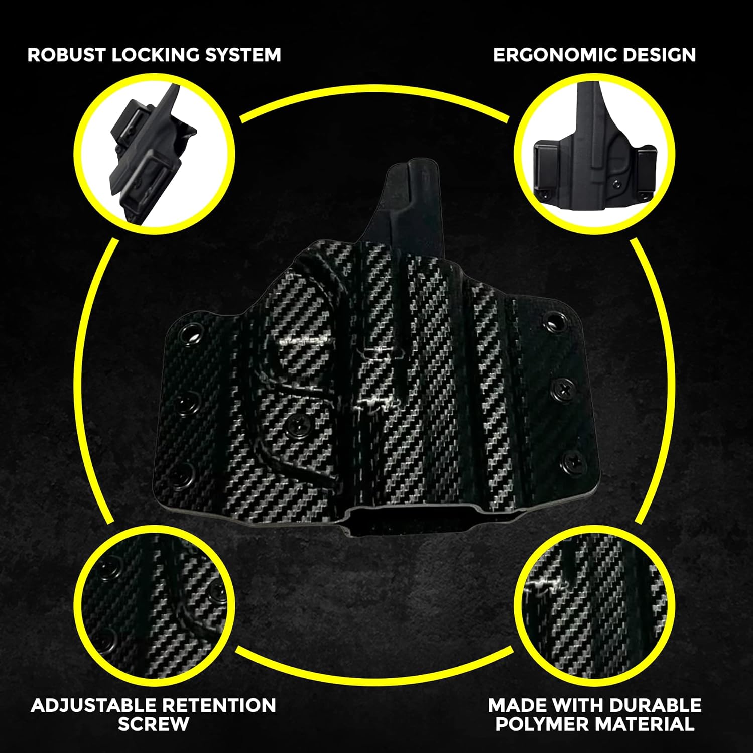 Funda OWB de alta calidad para transporte oculto, ajustable y duradera, funda universal para pistola para hombres y mujeres, cómodo uso diario,