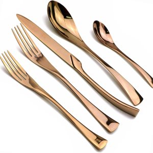 JKKY8395 juego de cubiertos de acero inoxidable 1810, Vajilla, Rose gold JKKY8395 juego de cubiertos de acero inoxidable 1810, Vajilla, Rose gold