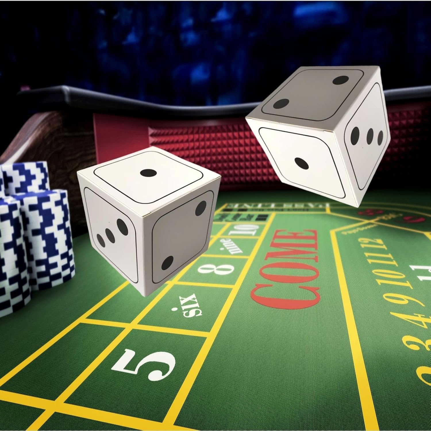 XCXGYCA 20 cajas de regalo de dados decorativos a granel tridimensionales, accesorios de dados con temática de casino, caja grande para noche de
