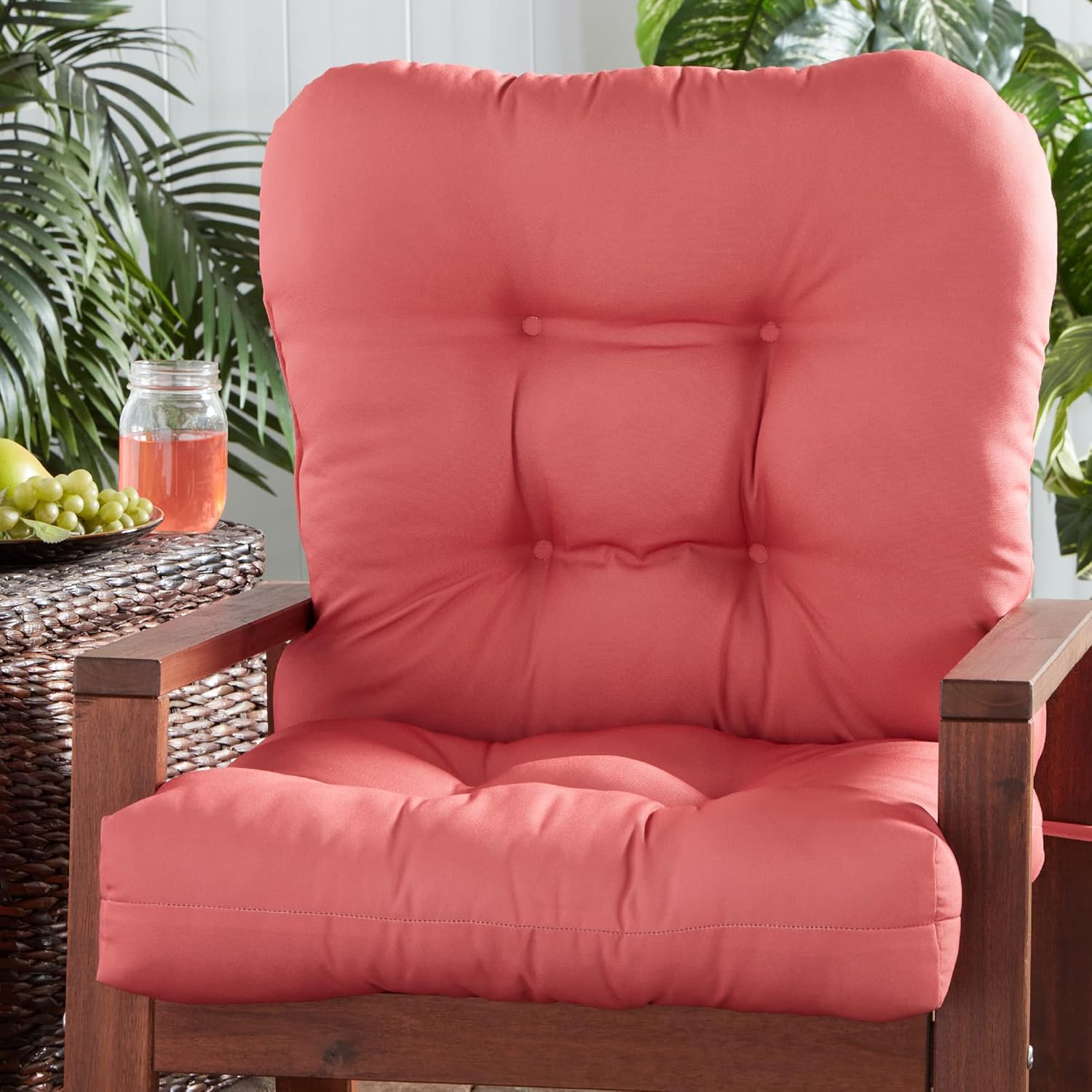 Greendale Home Fashions Cojín para silla de asientorespaldo, 1 unidad (paquete de 1), coral