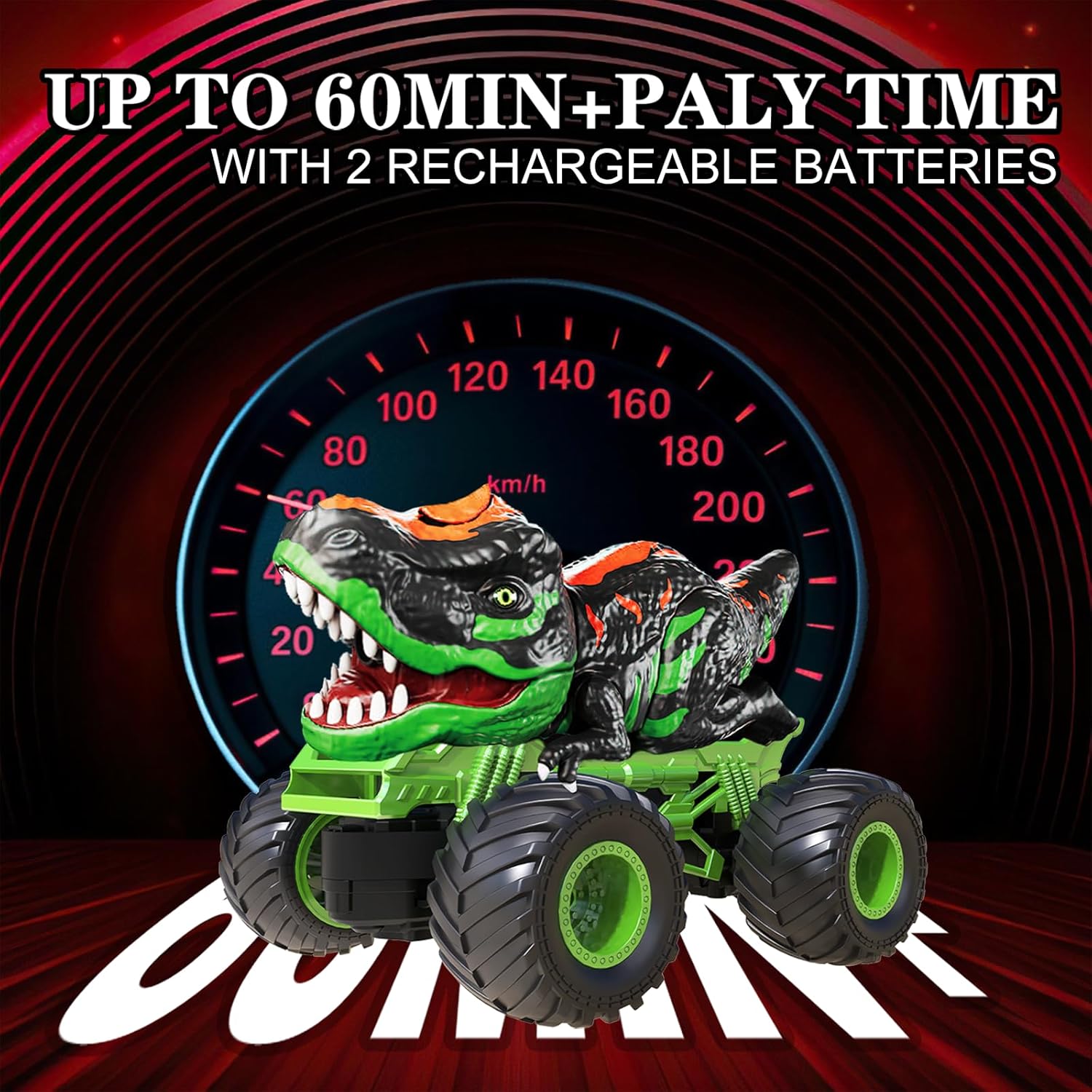 EPPO Auto de dinosaurio a control remoto para niños, camión de dinosaurio RC de 2.4 GHz, juguetes para niños pequeños de 3, 4, 5, 6, 7 años,