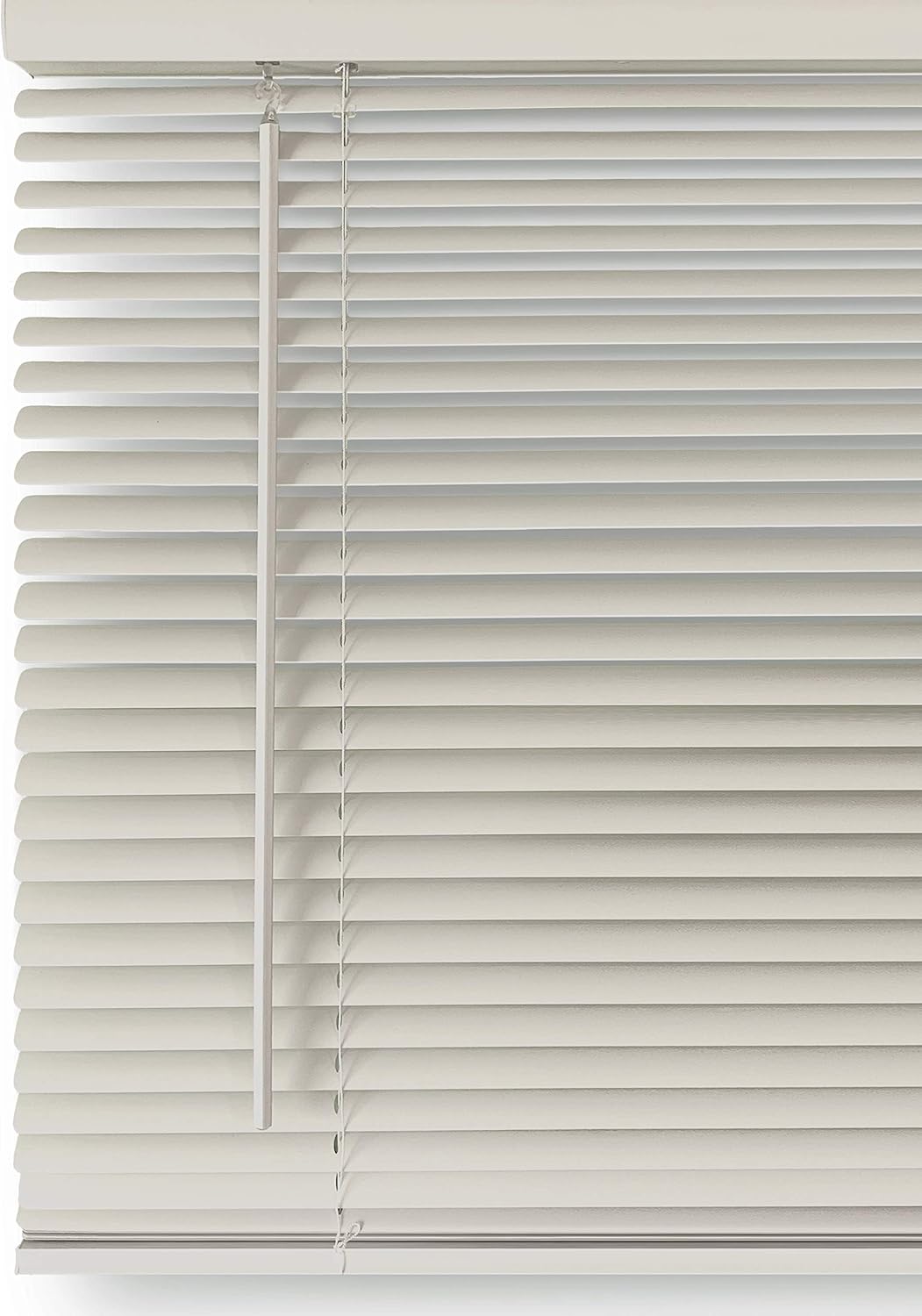 MOOD Mini persianas  Persianas de 34 pulgadas para ventanas  Tratamiento de ventana de vinilo inalámbrico de 1 pulgada  Blanco alabastro  34 x 60