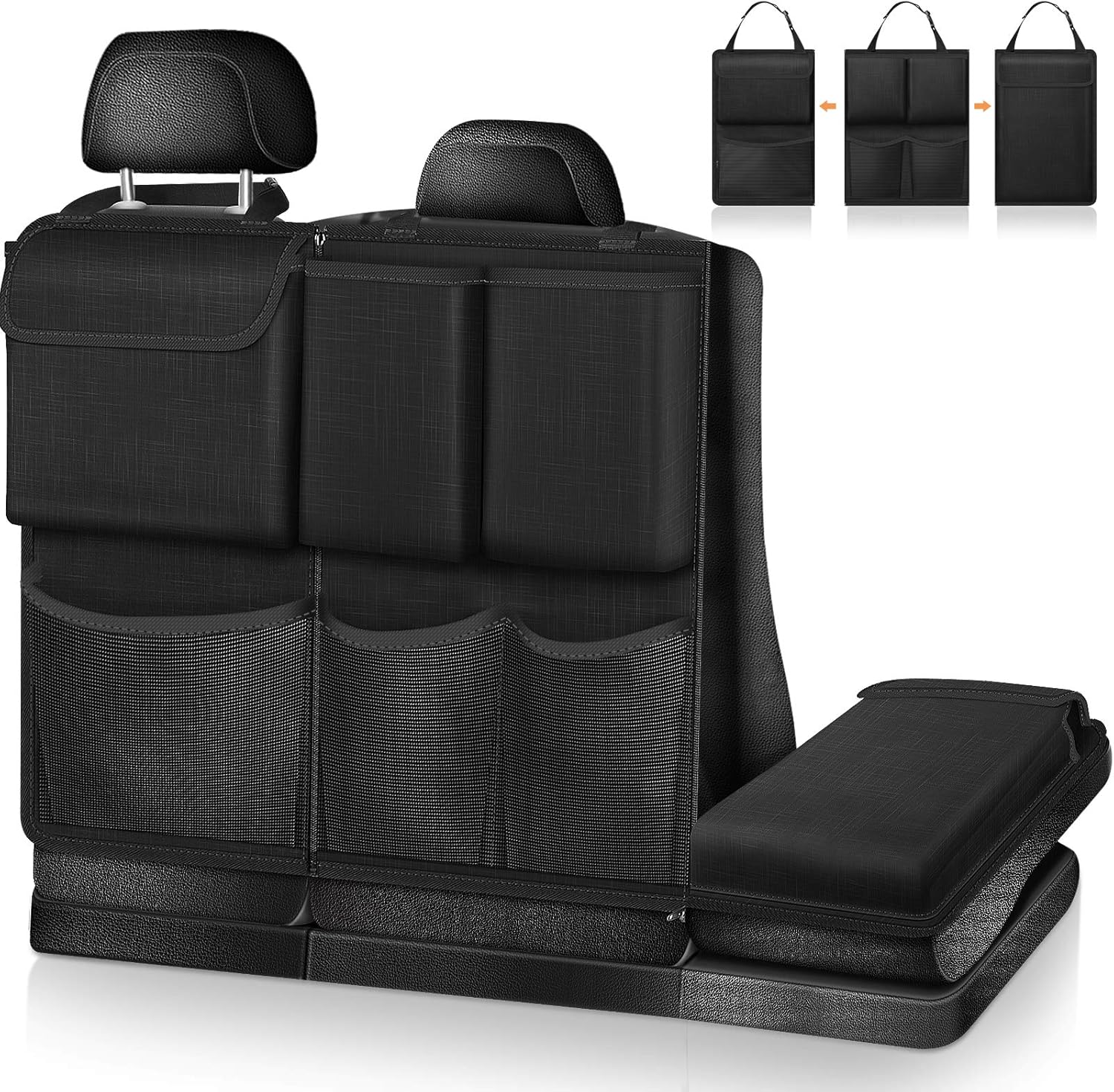 FINPAC Organizador y almacenamiento para maletero de automóvil, organizador desmontable para colgar en el respaldo del asiento con cremalleras,