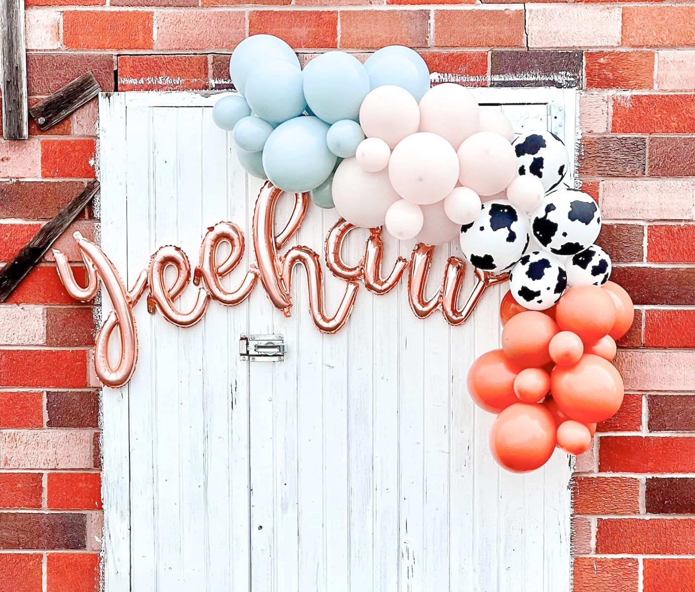 Globos de fiesta de cumpleaños, globos de Yee Haw, oro rosa, pancarta de Yee Haw para decoraciones de cumpleaños de vaquera occidental