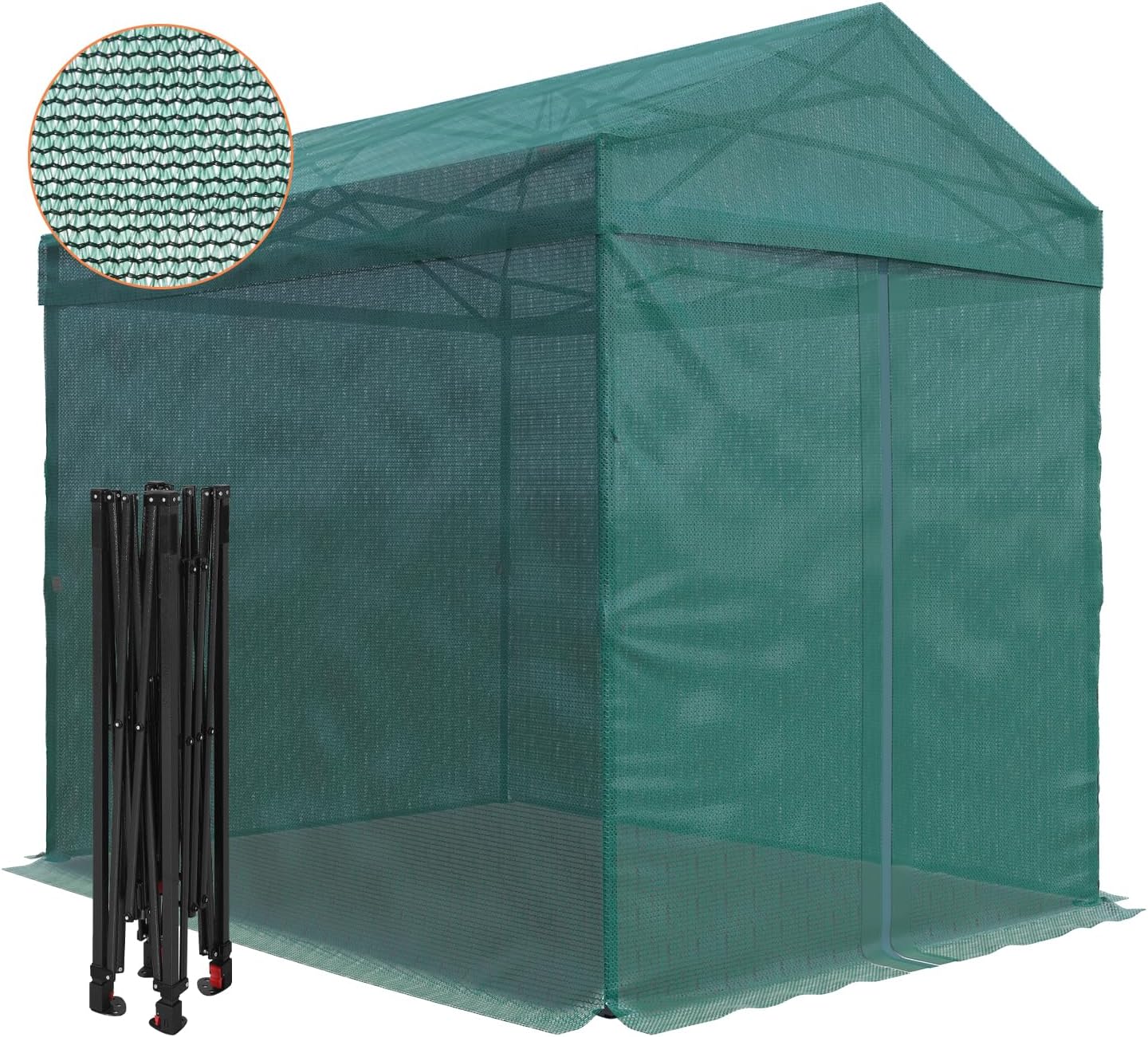 EAGLE PEAK Cubierta de tela para invernadero de 8 x 6 pulgadas, plegable, portátil, para jardinería, con cubierta de malla, puerta de entrada