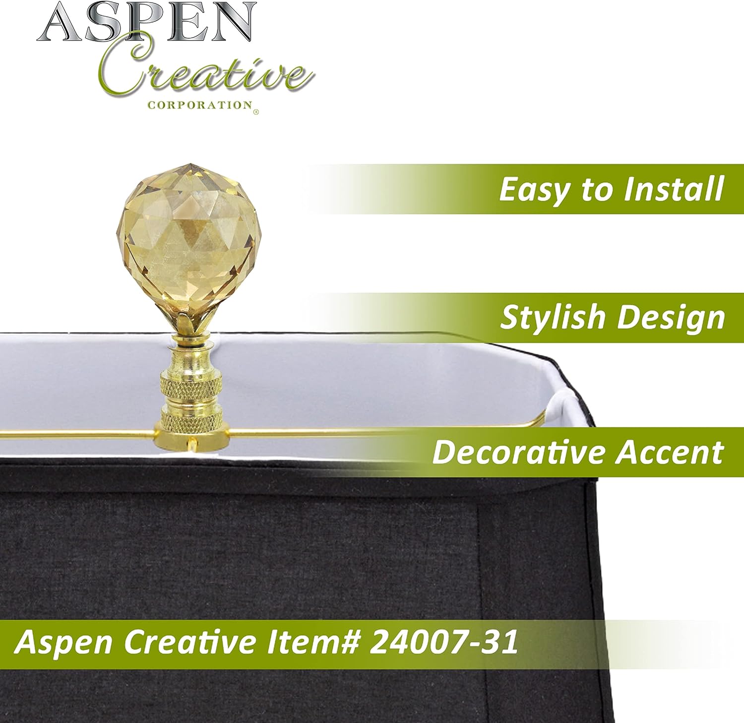 Aspen Creative 24007-31 Acabado de lámpara de cristal facetado ámbar en acabado chapado en latón, 2 14 pulgadas de alto (1 paquete), rojo