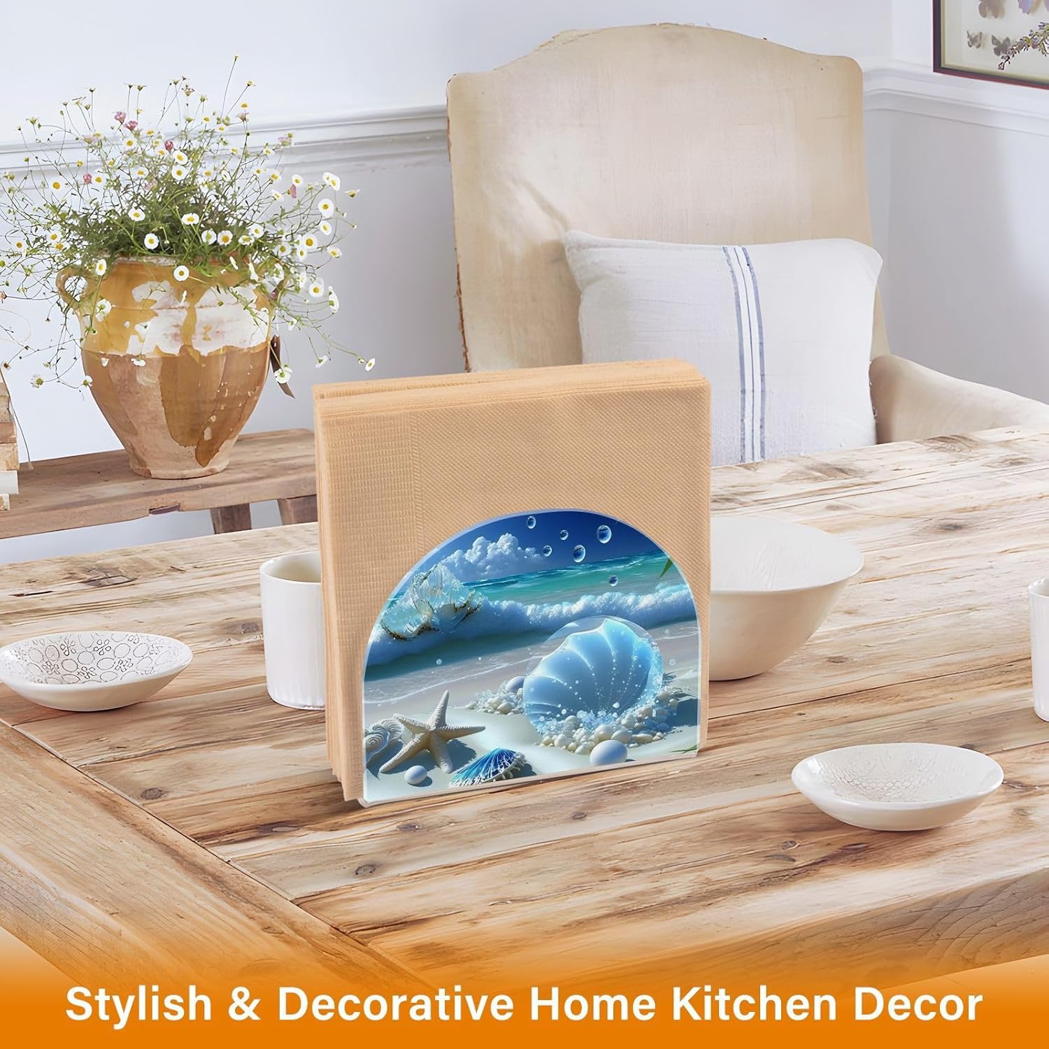 Servilletero de acrílico  Soporte para toallas de papel en transparente  Moderno soporte decorativo para servilletas de invitados para el hogar,