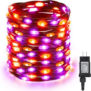 Brizled Luces de Halloween moradas y naranjas, 72.17 pies, 200 luces LED de Halloween al aire libre, 8 modos de luces de Halloween conectables, Brizled Luces de Halloween moradas y naranjas, 72.17 pies, 200 luces LED de Halloween al aire libre, 8 modos de luces de Halloween conectables,