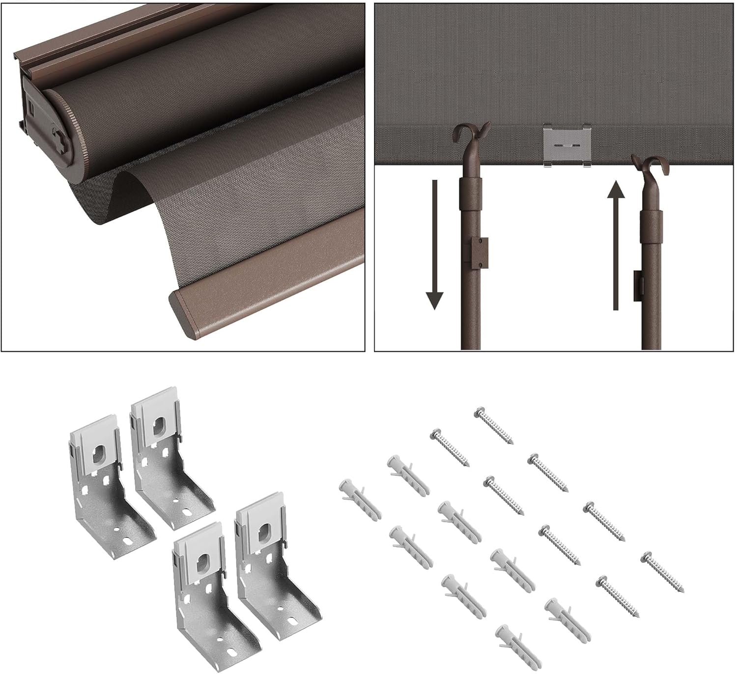 ZOKSUN Persiana enrollable para exteriores, 6 pies de ancho x 6 pies de alto, persianas enrollables para patio, persianas enrollables exteriores
