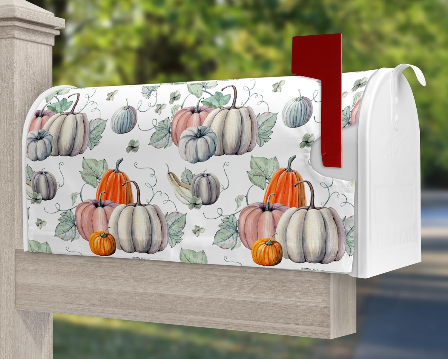 Fundas magnéticas para buzón de otoño, tamaño estándar de 18 x 21 pulgadas, diseño de calabazas de acuarela de temporada, para decoración de