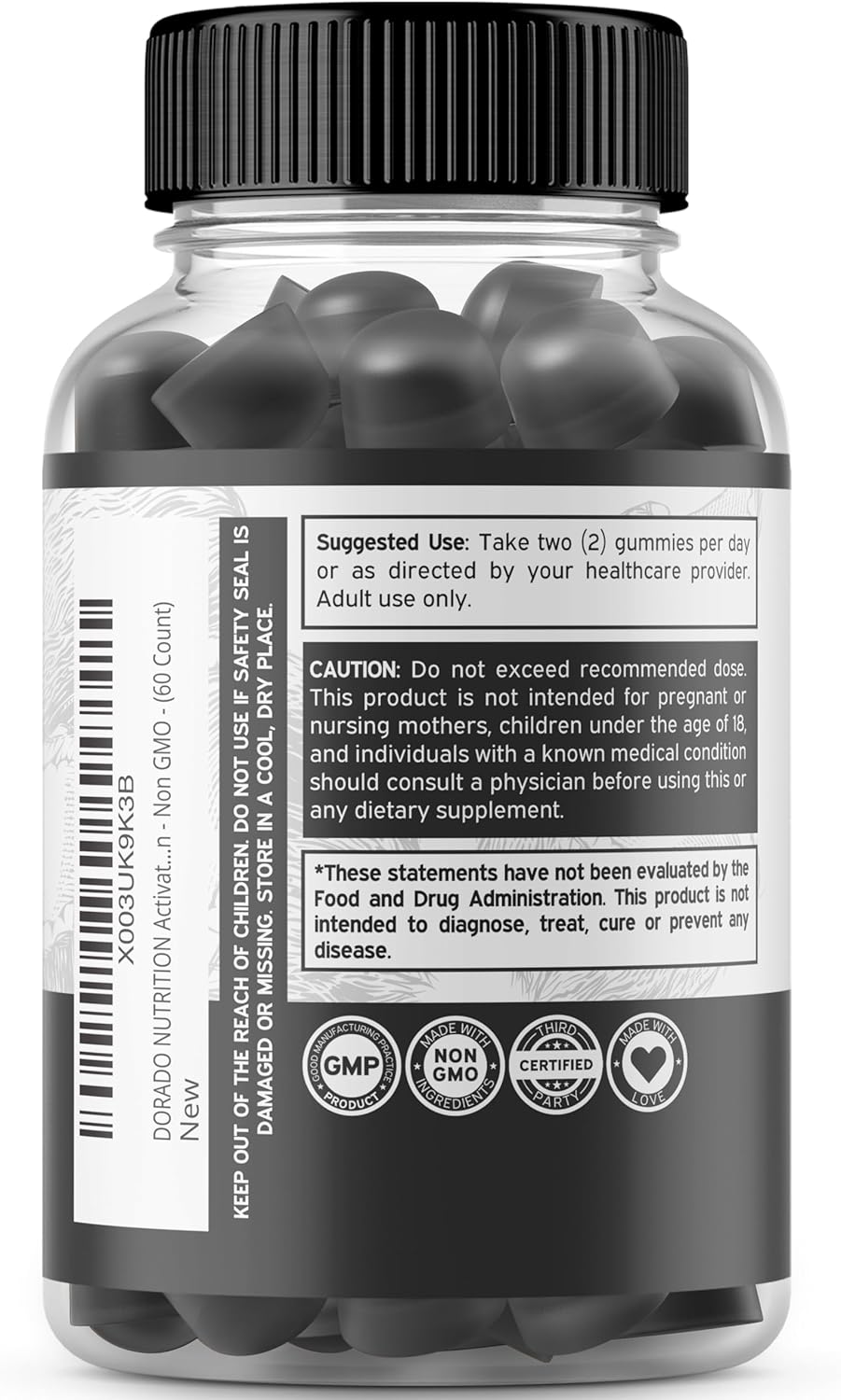 Keto ACV Gummies (60 unidades) Fórmula avanzada para perder peso y gomitas de carbón activado (60 unidades) apoyo saludable de desintoxicación y