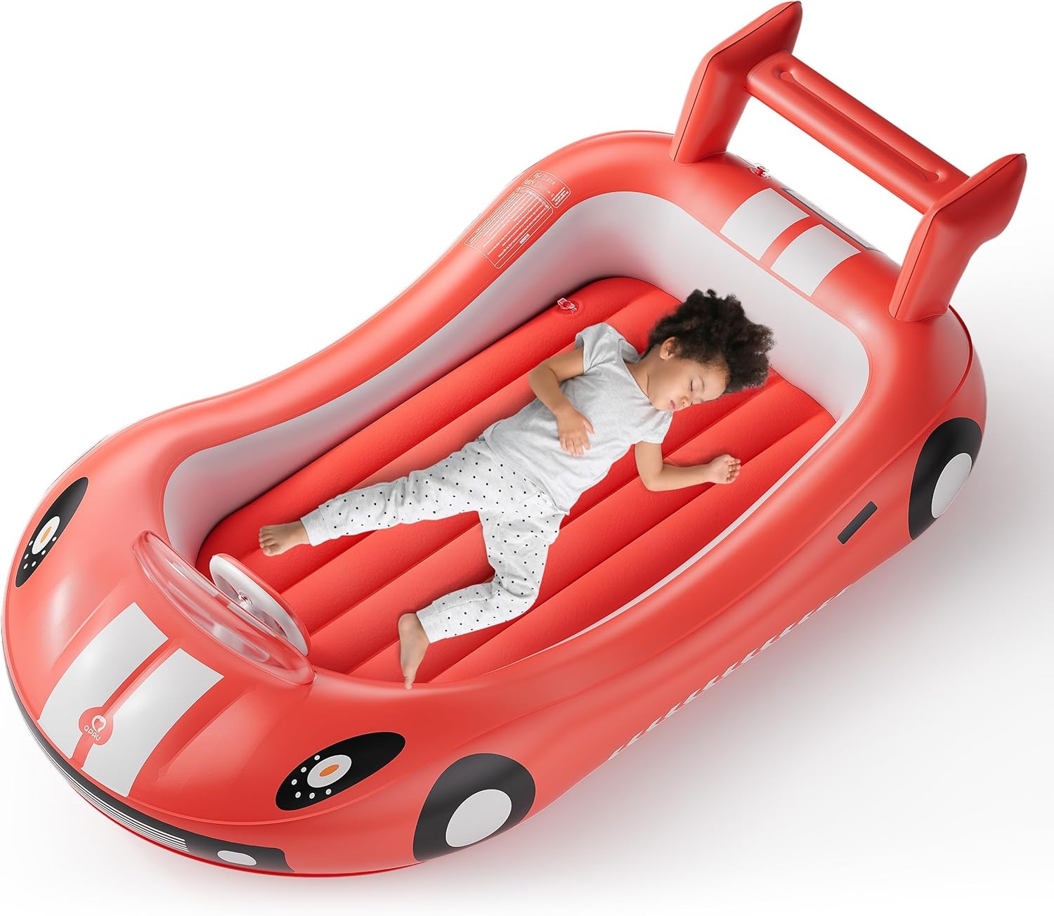 QPAU Cama inflable para niños, cama de viaje para niños pequeños con lados, perfecta para camping, viajes, hotel o uso doméstico, bomba de mano