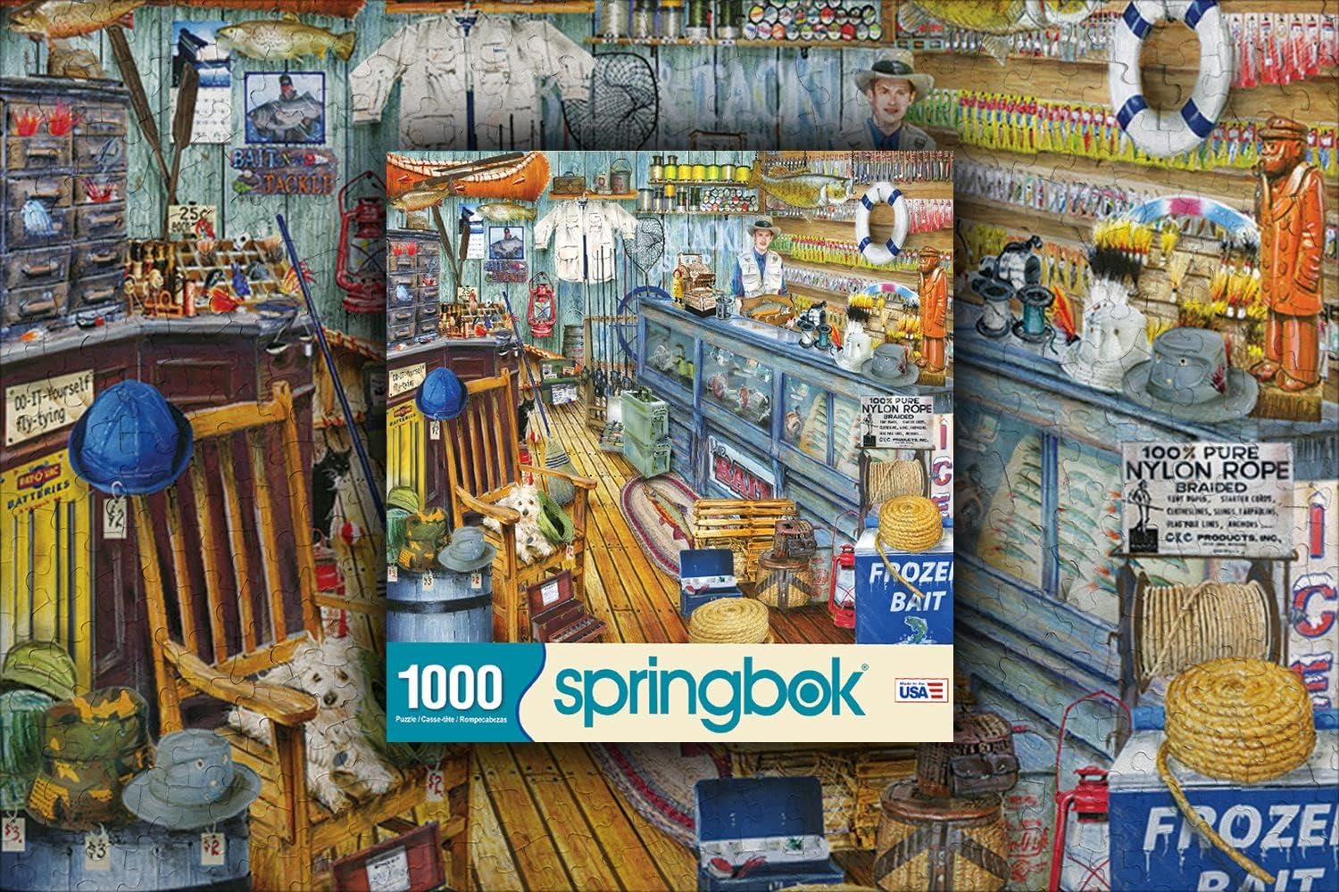 Springbok Rompecabezas The Bait Shop – Rompecabezas de 1000 piezas – Rompecabezas grande de 30 x 24 pulgadas – Hecho en Estados Unidos – Piezas