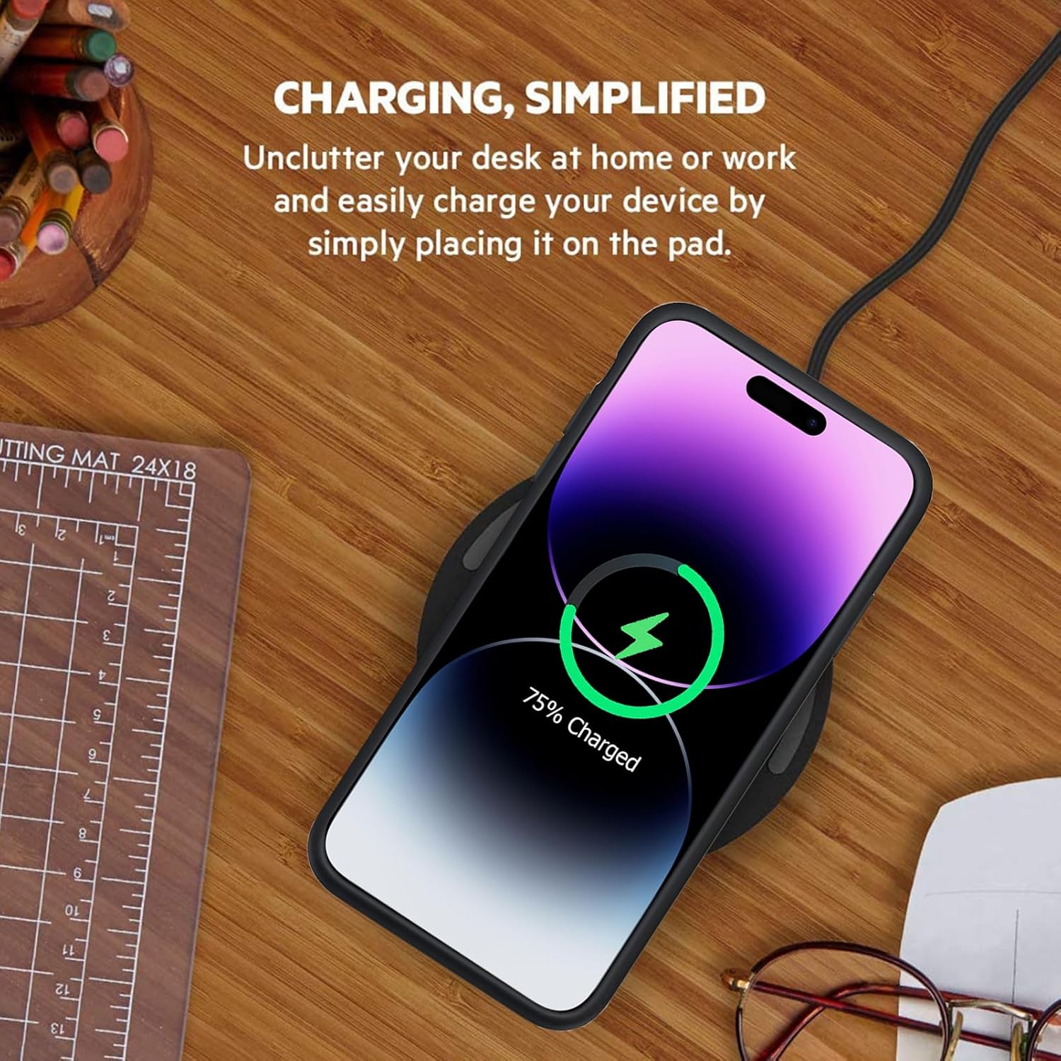 Funda de batería para iPhone 14 Pro, 10000 mAh Funda protectora portátil mejorada Smart Qi cargador inalámbrico con funda de carga inalámbrica