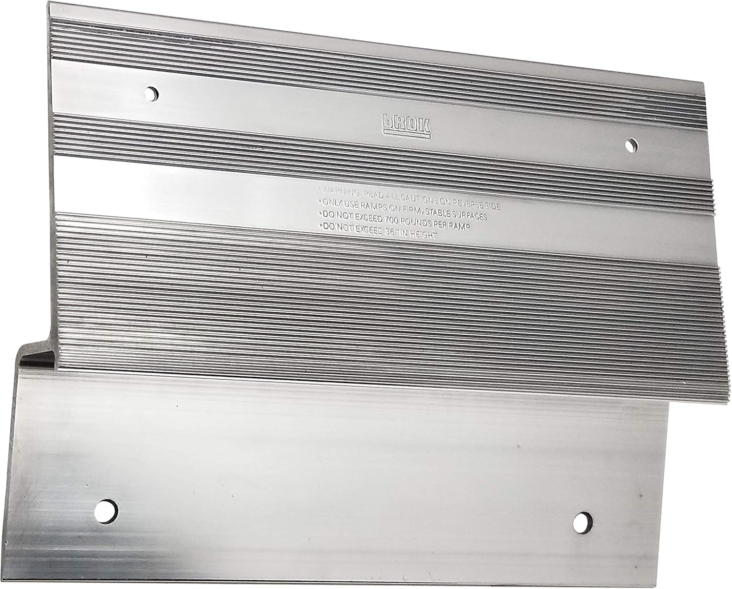 bROK Kit de rampa de aluminio de 12″ para tablones de 2″ x 12″ con almohadillas a prueba de arañazos de ancho completo. Crea rampas universales de