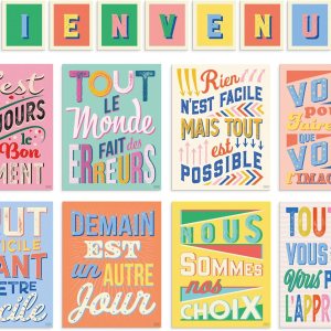 S&O – 8 pósteres de aula para estudiantes franceses 9 letras de bienvenida para el aula Pósteres de mentalidad de crecimiento para el aula Cadeau S&O – 8 pósteres de aula para estudiantes franceses 9 letras de bienvenida para el aula Pósteres de mentalidad de crecimiento para el aula Cadeau