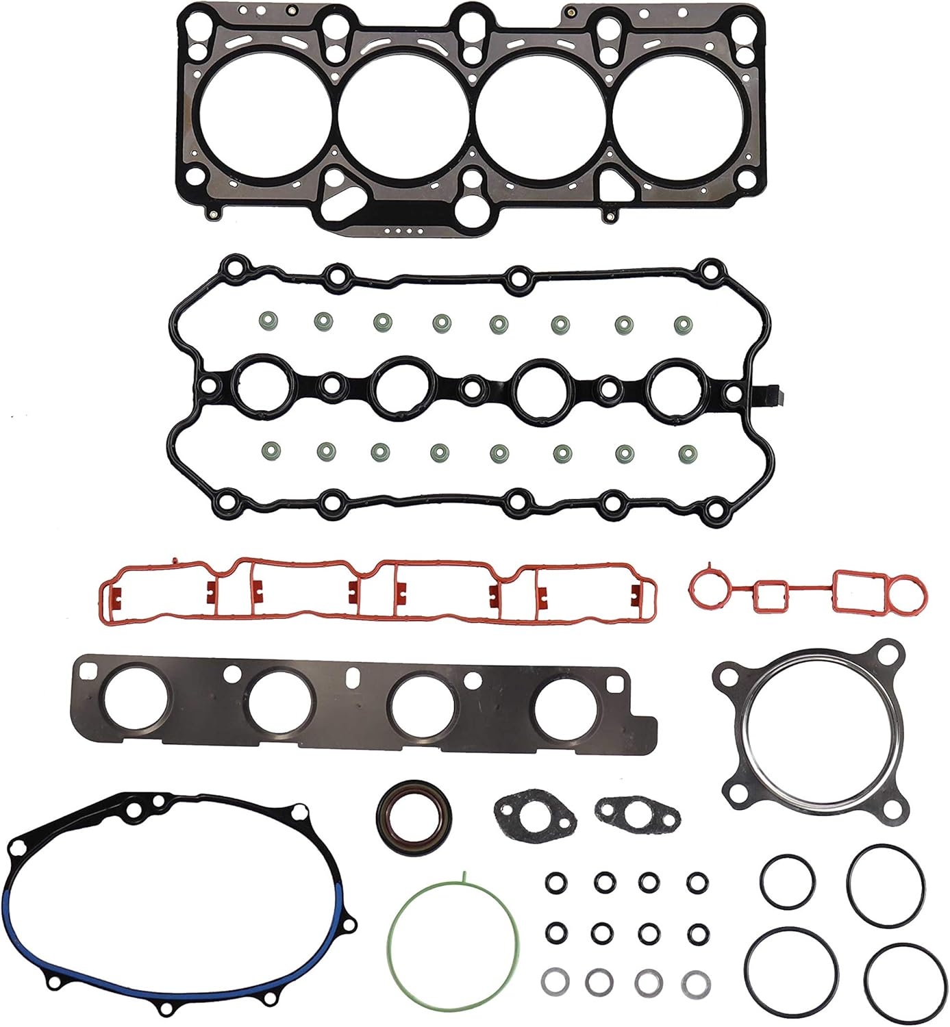 DNJ HGB8002 Juego de juntas de culata con kit de pernos de cabeza para Volkswagen GTI 2.0L 1984cc 121cid L4 DOHC 2006-2013