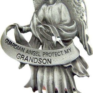 Clip para visera de estaño con motivo de Angel Guardián Visera de 2 x 12 pulgadas. Clip para visera de estaño con motivo de Angel Guardián Visera de 2 x 12 pulgadas.