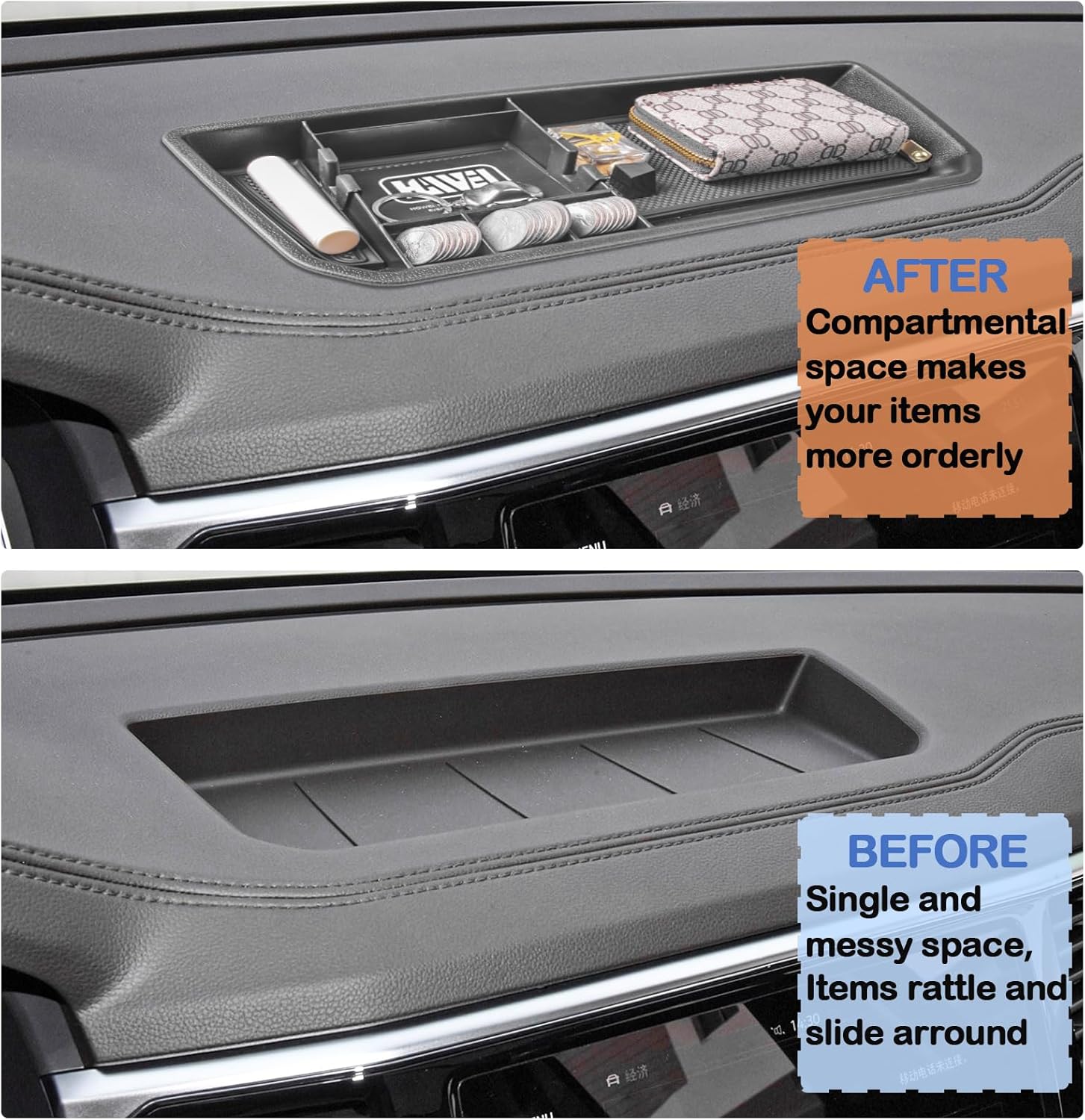 Organizador de tablero compatible con VW Atlas y Cross Sport 2018 2019 2020 2021 2022 2023, soporte de montaje para bandeja de tablero de consola,