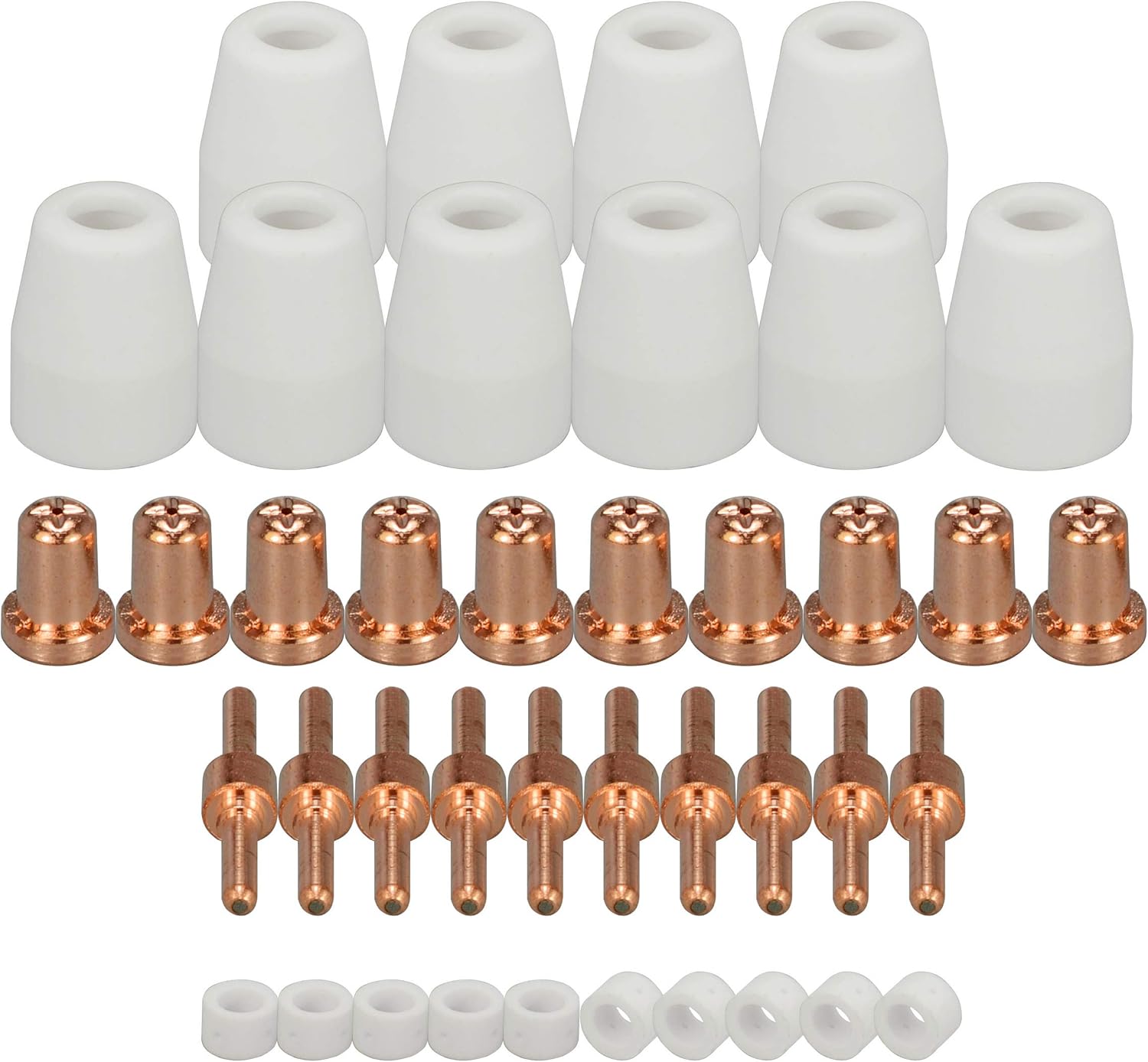 RIVERWELD 40pcs ESAB L-TEC PT-31 JG-40 WSD-LG40 Electrodo de plasma 18205L Consejos Boquilla Extendido 18866L Protector de Sudario Copa 18204 Kit