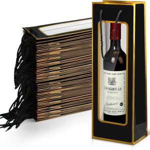 50 bolsas de regalo de vino para botellas de vino de 4.92 x 3.35 x 14.2 pulgadas, reutilizables, transparentes, con asas, para bodas, cumpleaños 50 bolsas de regalo de vino para botellas de vino de 4.92 x 3.35 x 14.2 pulgadas, reutilizables, transparentes, con asas, para bodas, cumpleaños