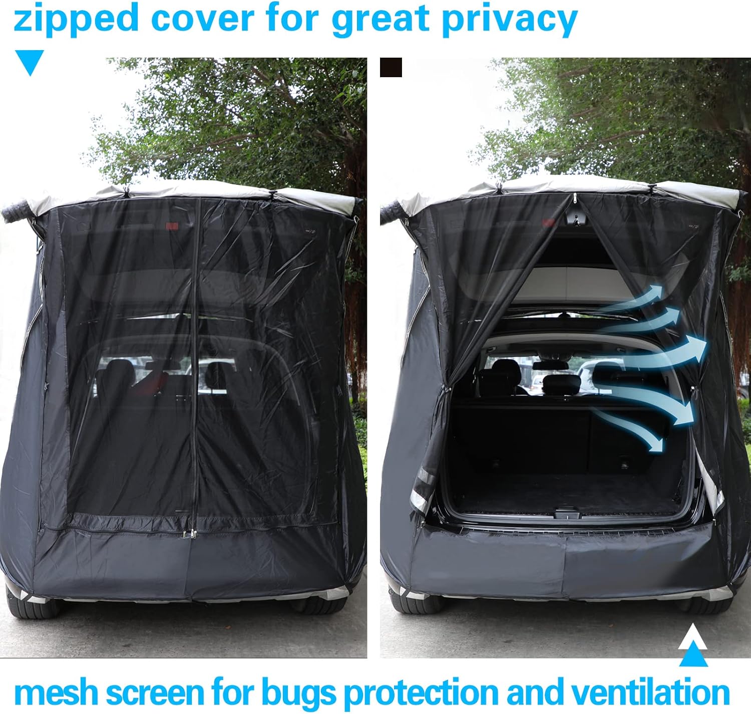 Toldo para puerta trasera SUV con bolsa de almacenamiento impermeable portátil, tienda de campaña con portón trasero, toldo para puerta trasera para