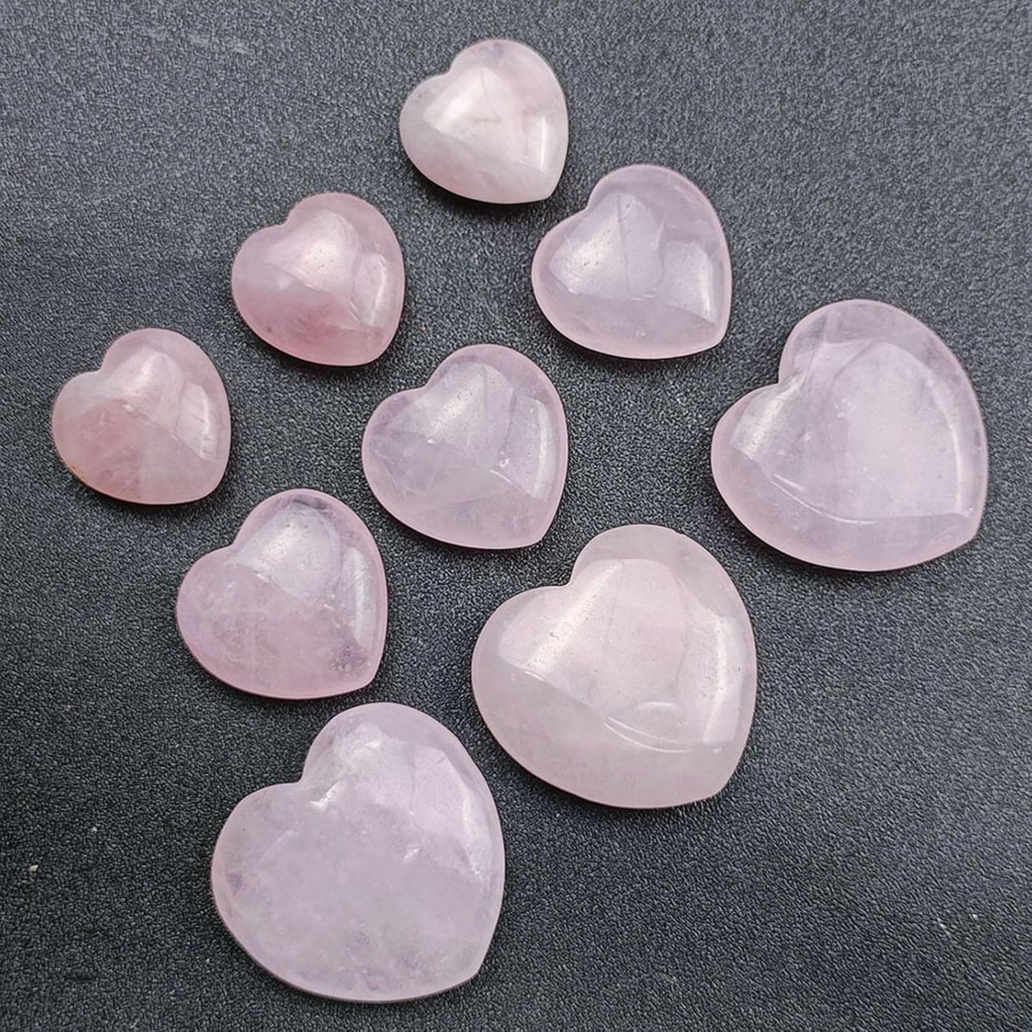 Cristal natural en forma de corazón, piedra pulida, cuarzo rosa, amatista, meditación, sanación, palmera, piedra lunar, 1 unidad