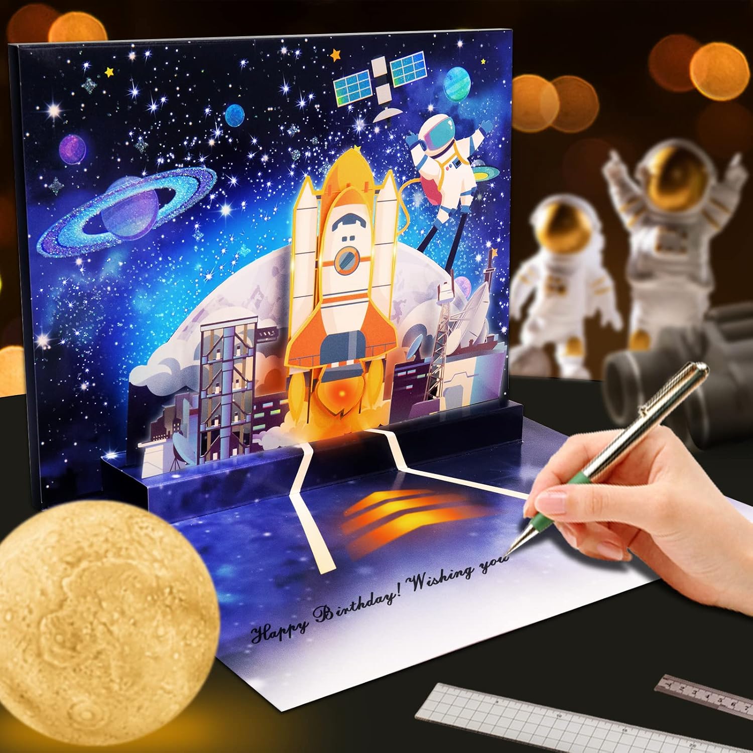 Tarjeta de cumpleaños, tarjetas musicales desplegables con luz, tarjetas de cumpleaños con efectos de sonido geniales y, celebrar cumpleaños,