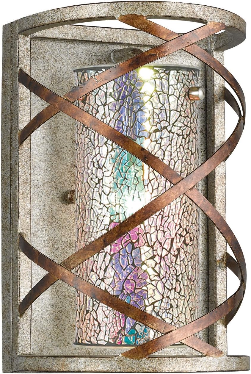 Woodbridge Lighting 12641VIN-M10IRI – Lámpara de pared trenzada, 1 pared, grafito vintage