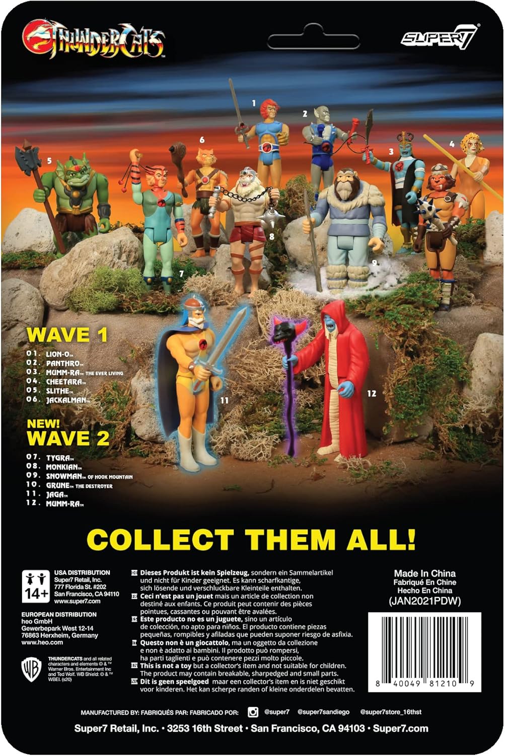 Super7 Thundercats – Figura de reacción Wave 2 – Grune The Destroyer Classic Collectibles y juguetes retro