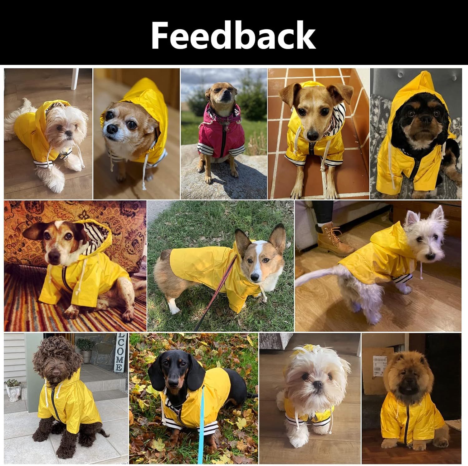 Chubasquero impermeable para perros con capucha para perros pequeños y medianos, poncho con correa reflectante, bolsillo de almacenamiento y agujero