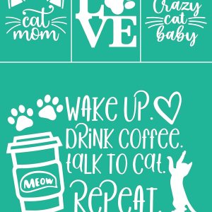 Artstencils Plantillas temáticas de gatos, plantilla de pantalla de seda de malla reutilizable autoadhesiva para pintar sobre madera, lienzo, papel, Artstencils Plantillas temáticas de gatos, plantilla de pantalla de seda de malla reutilizable autoadhesiva para pintar sobre madera, lienzo, papel,