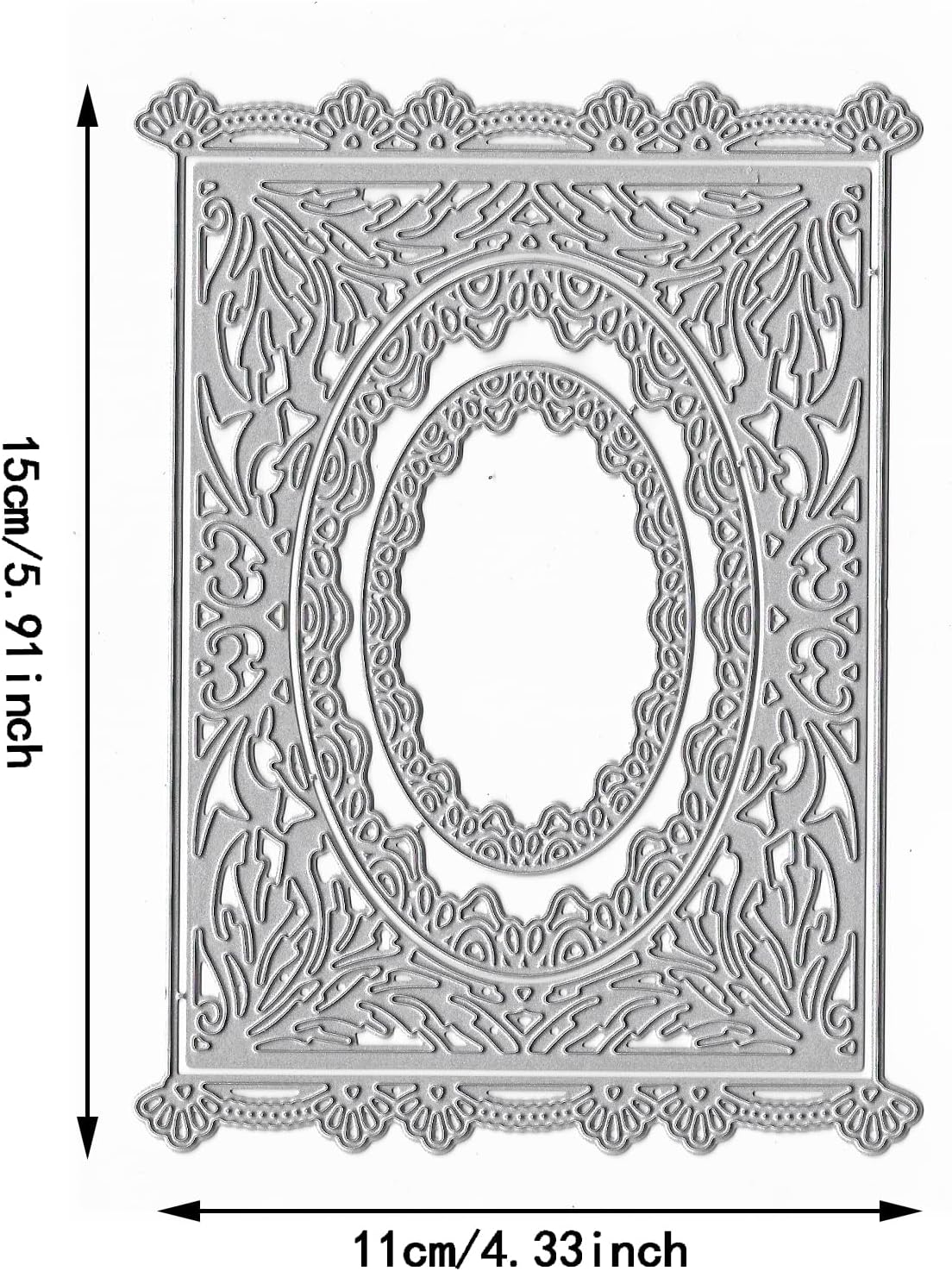 Alinacutle Marco de borde floral troquelado de fondo de corte de metal troquelado para hacer tarjetas hechas a mano álbum álbum de recortes