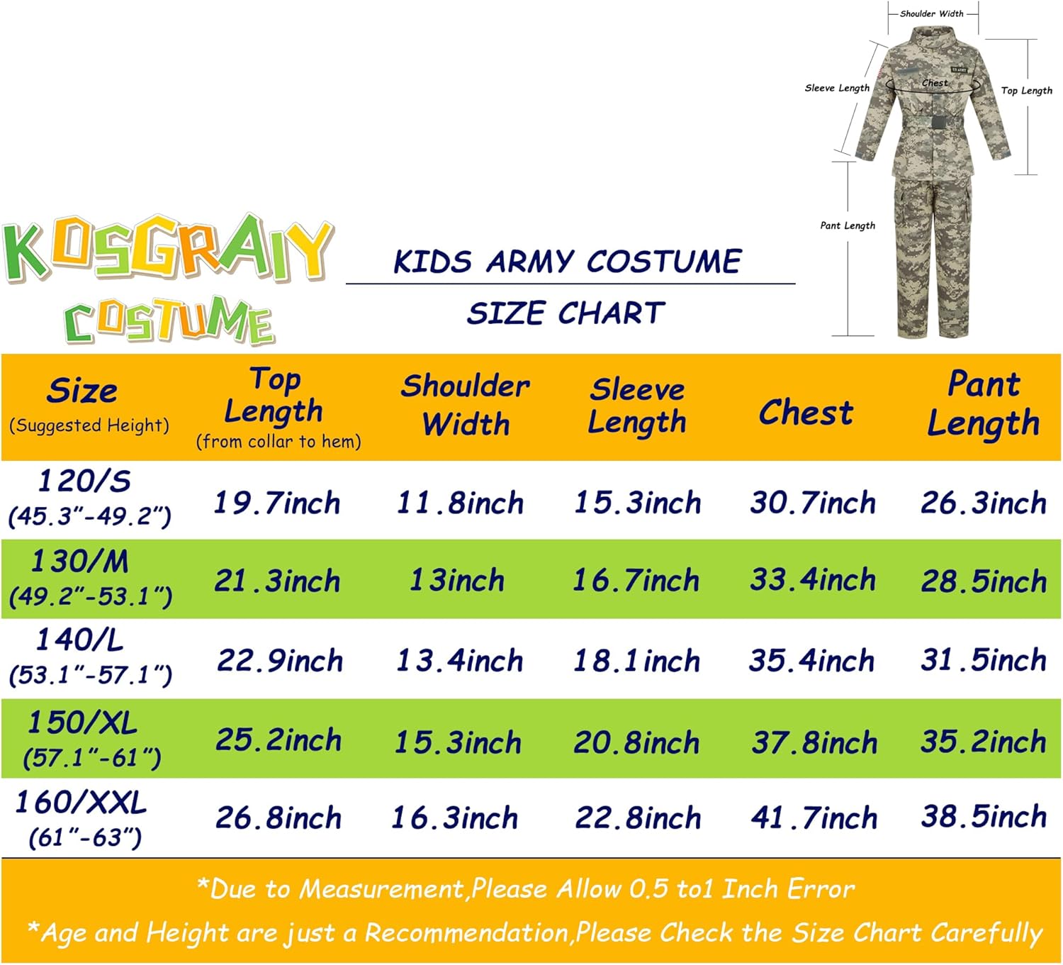 Kosgraiy Disfraz del ejército para niños, disfraz de soldado de lujo para niño y niña, uniforme de camuflaje del ejército para niños